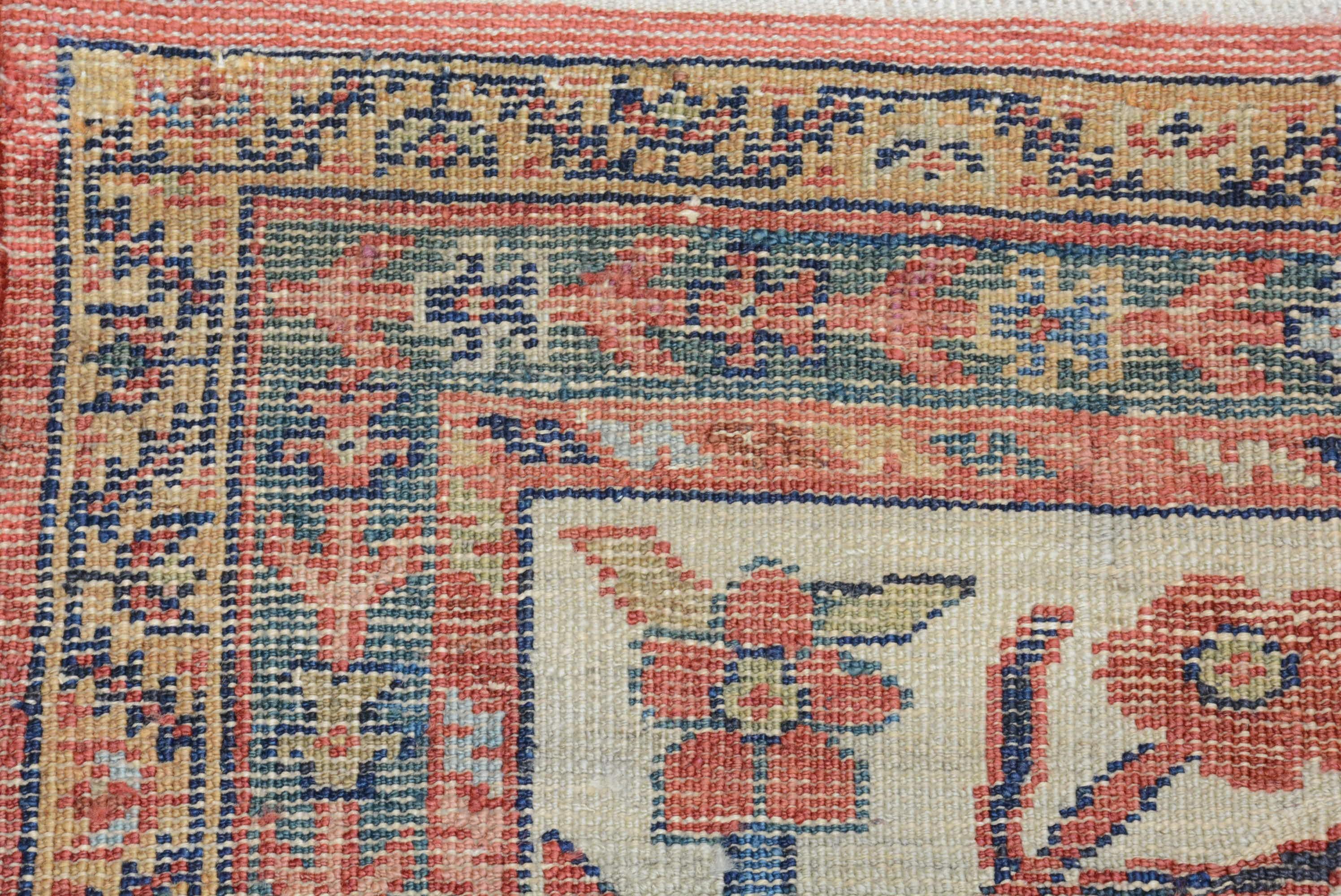Wool Antique Persian Mahal Carpet For Sale