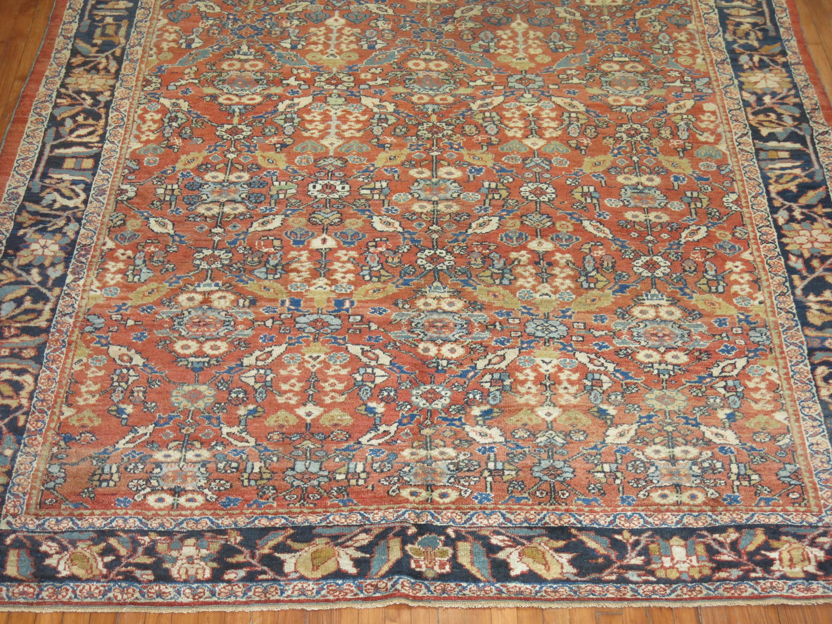 Room size Persian Mahal rug with an all-over motif

Mahal Persian carpets from the 19th century and turn of the 20th century have become one of the most desirable among Persian village weaving's, as they appeal strongly to both connoisseurs and