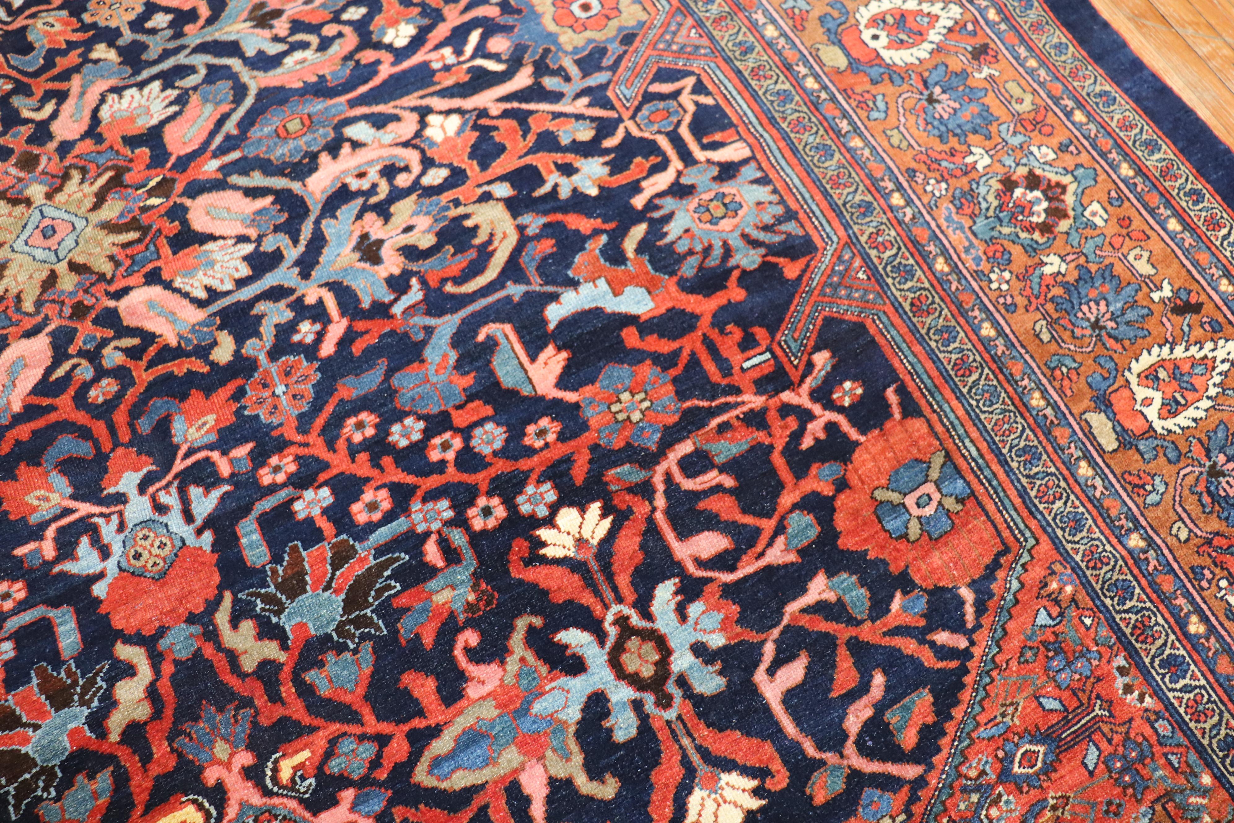 Country Antique Persian Mahal Carpet For Sale