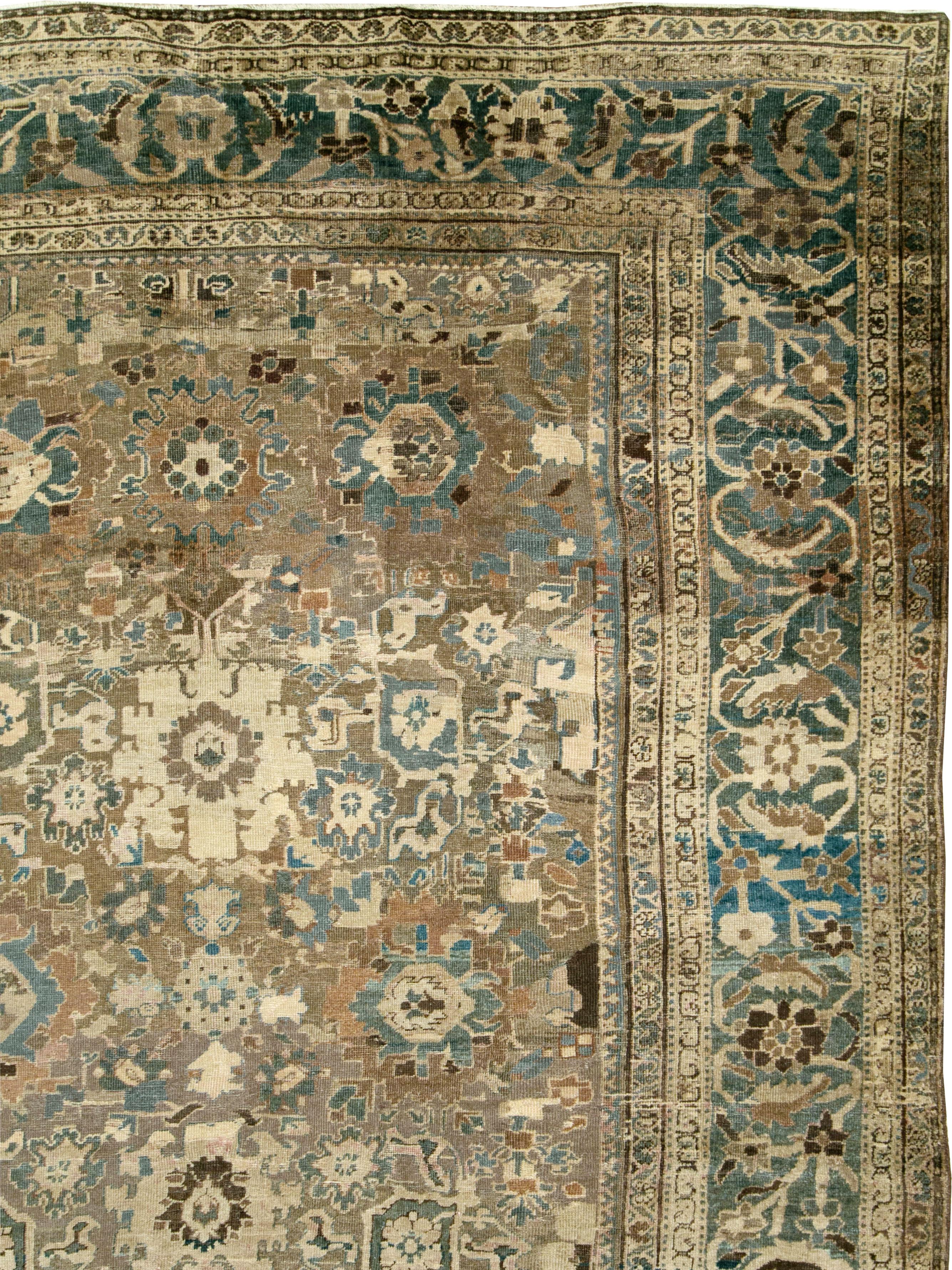 Hand-Knotted Antique Persian Mahal Carpet