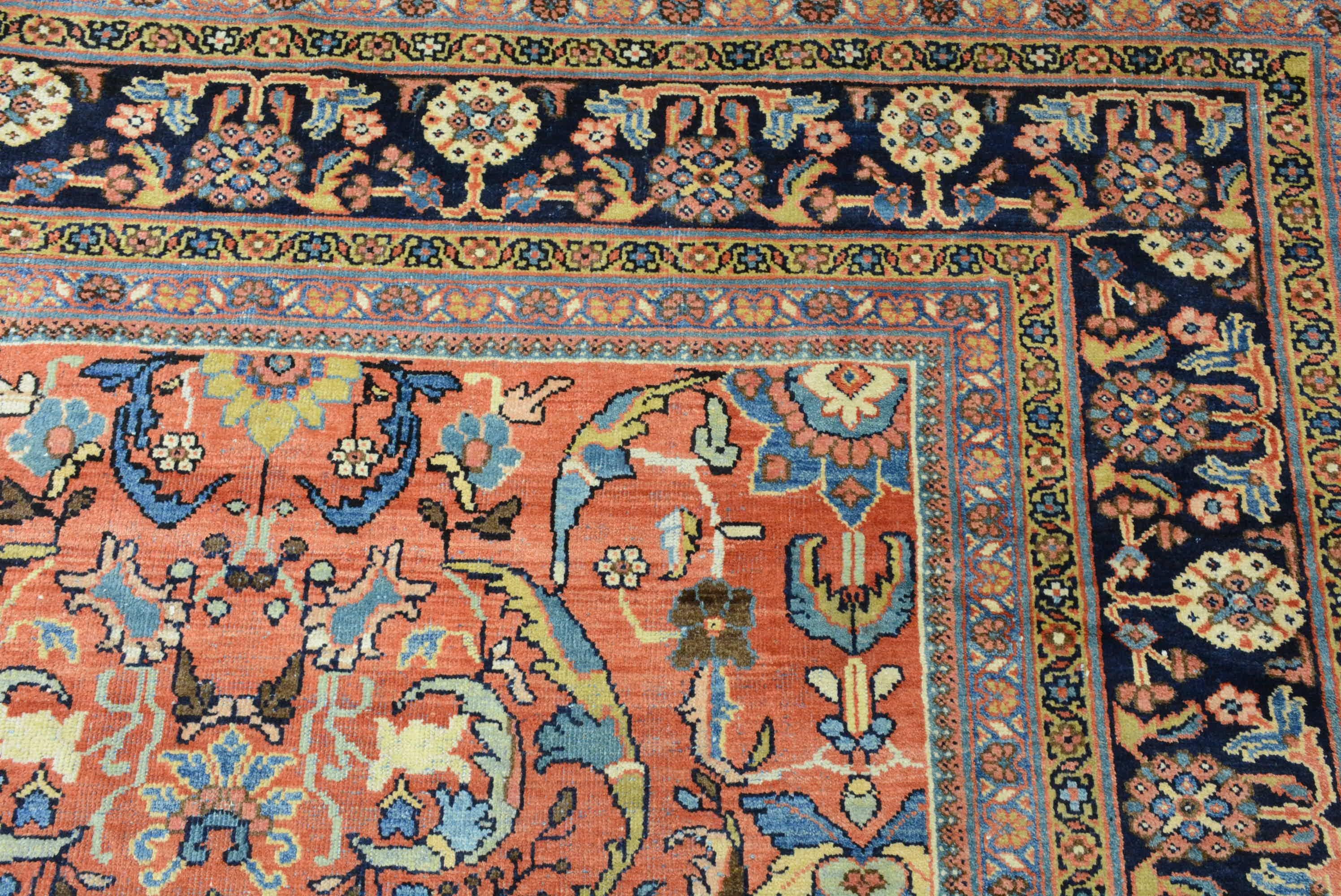 Antiker persischer Mahal-Teppich (Gewebt) im Angebot