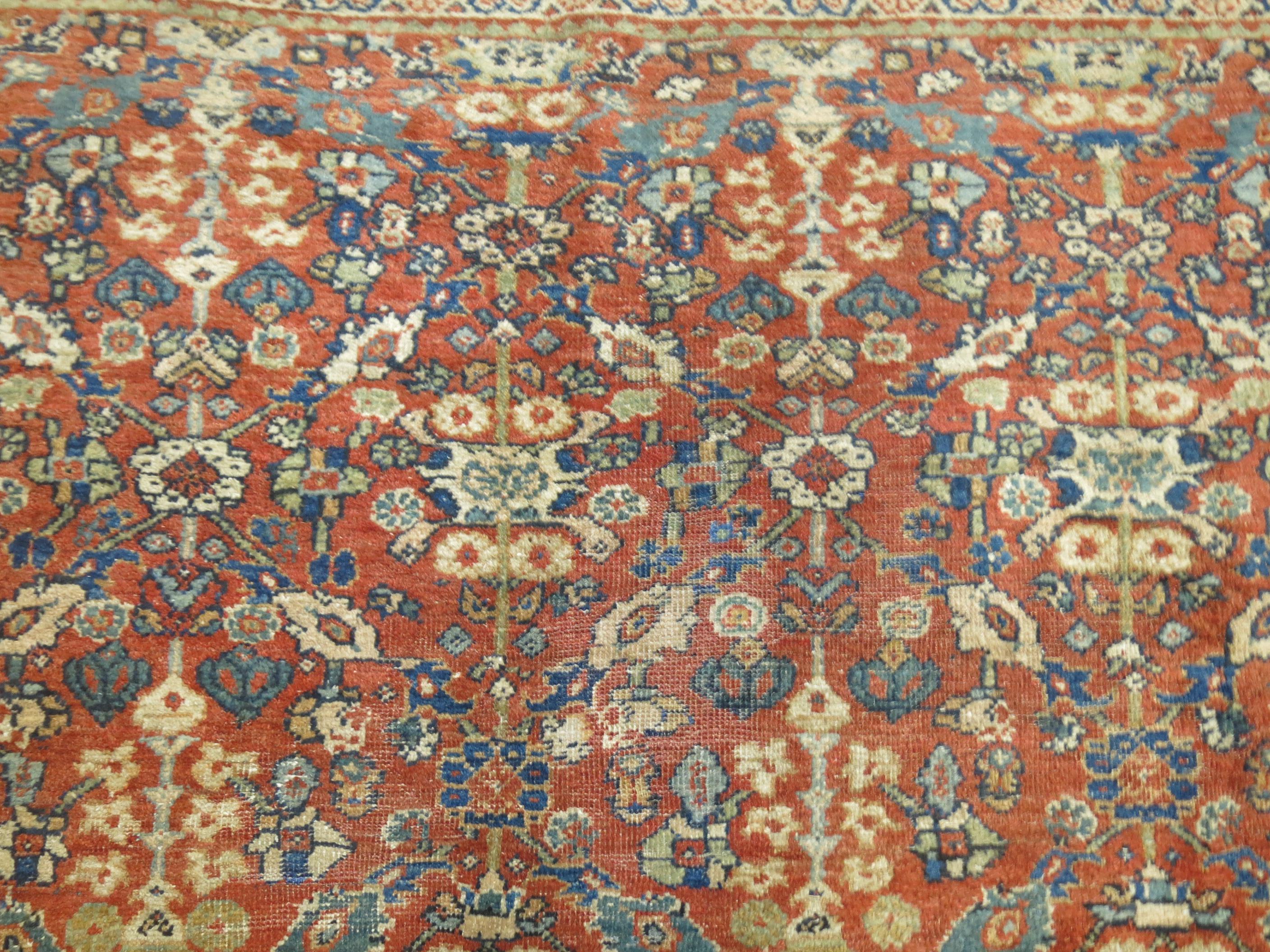 Hand-Knotted Antique Persian Mahal Carpet