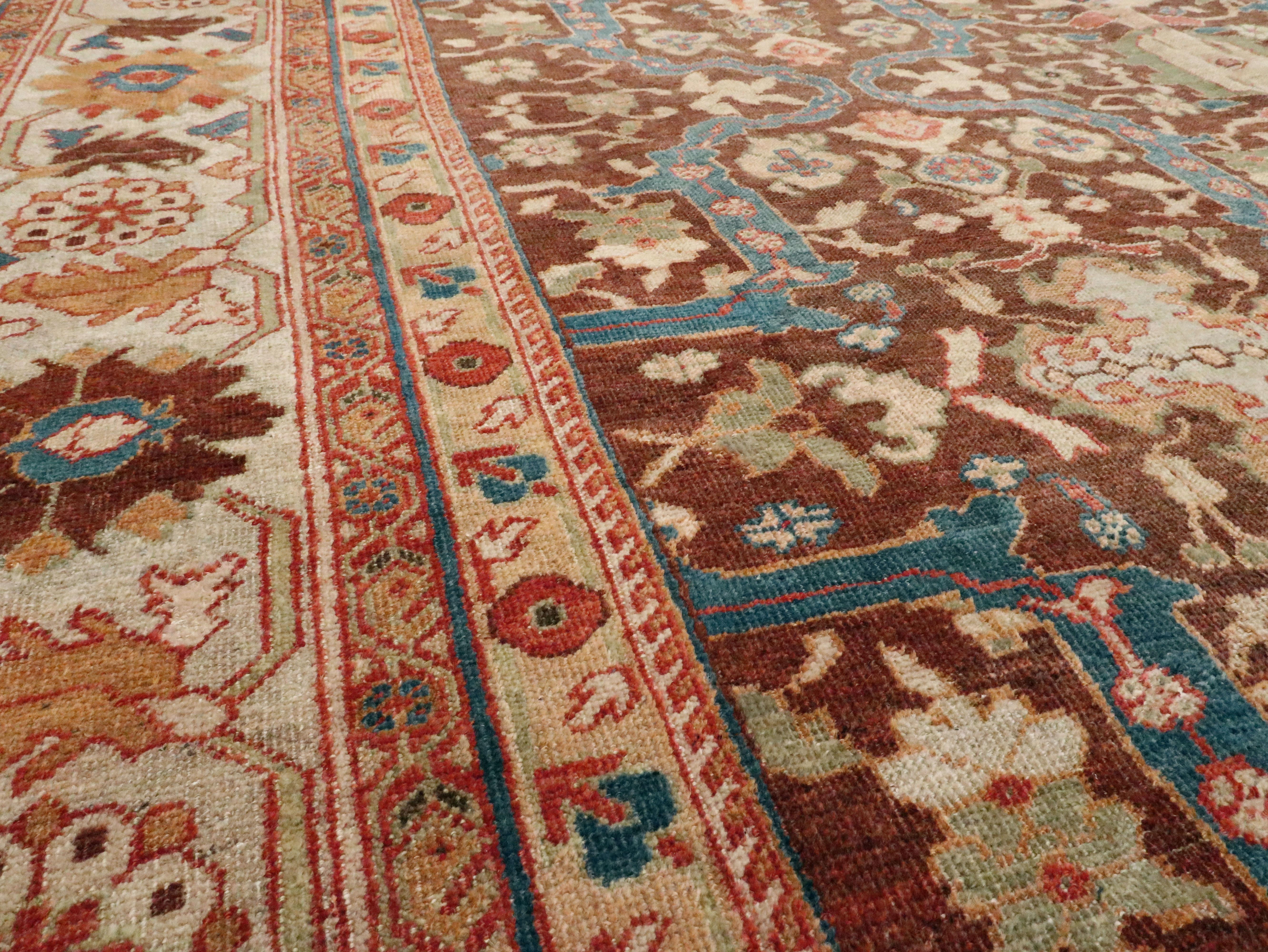 Wool Antique Persian Mahal Carpet