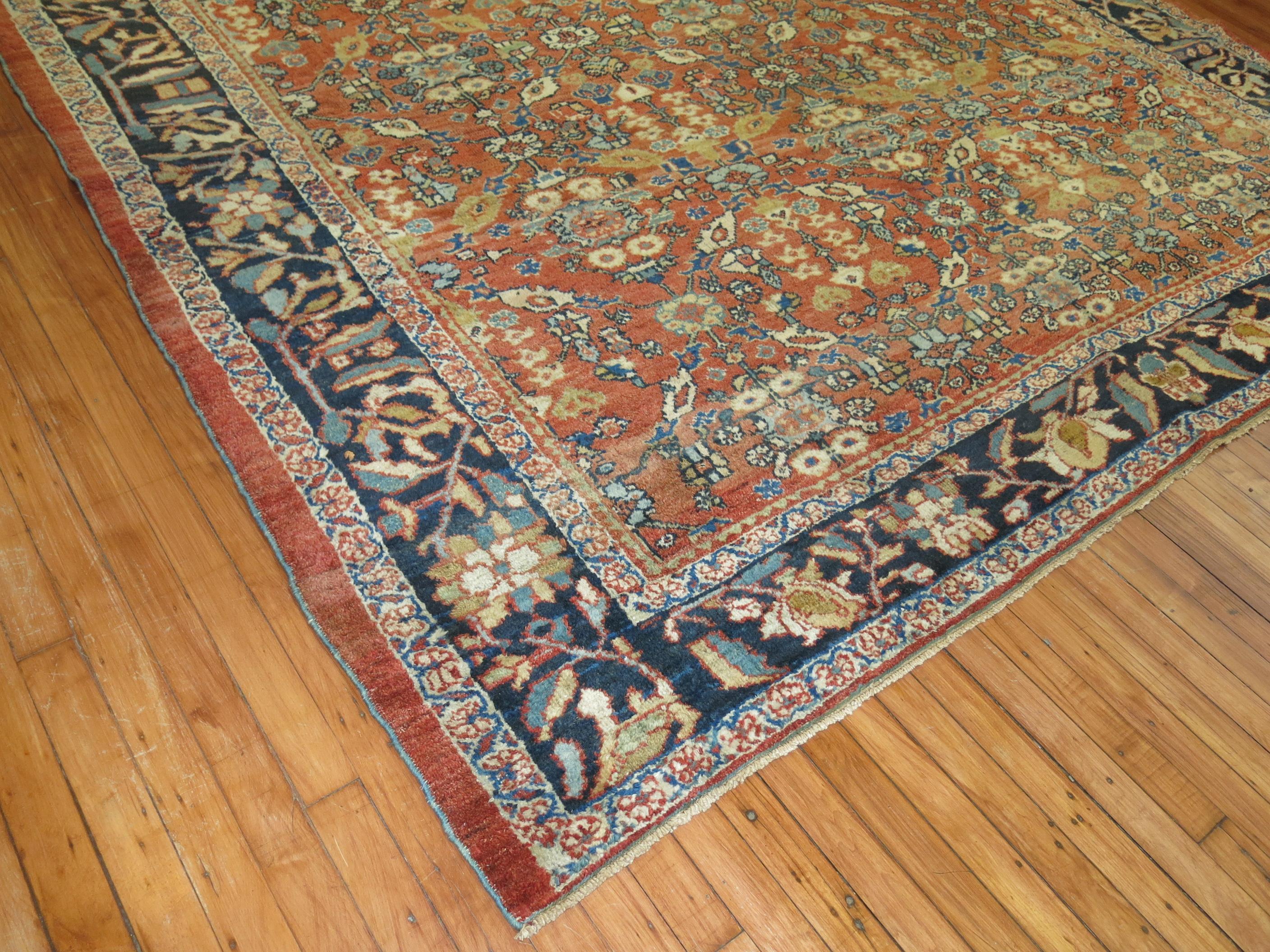 Wool Antique Persian Mahal Carpet