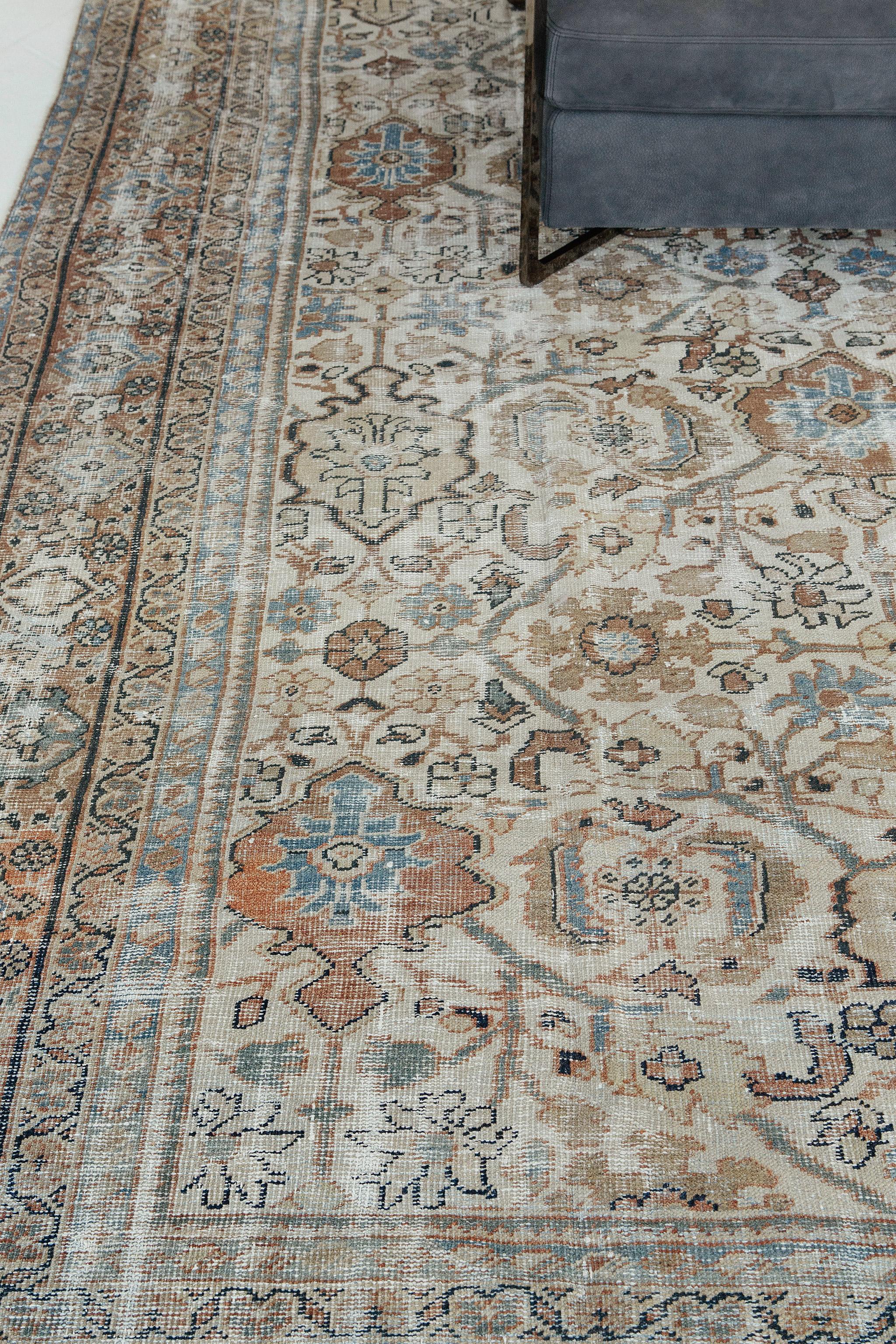 Antique Persian Mahal Distressed Rug 26372 For Sale 4
