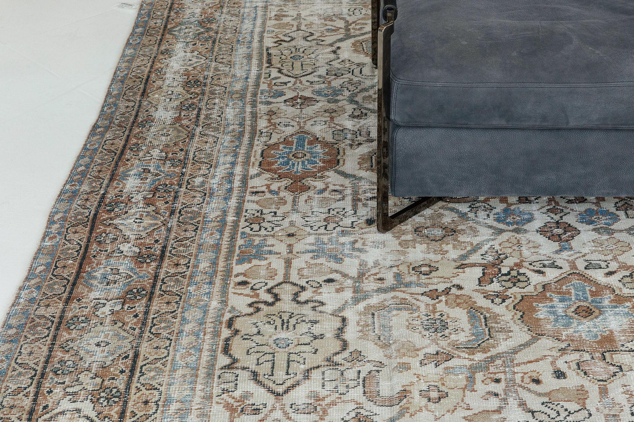 Antiker persischer Mahal Distressed-Teppich im Used-Look 26372 im Angebot 4