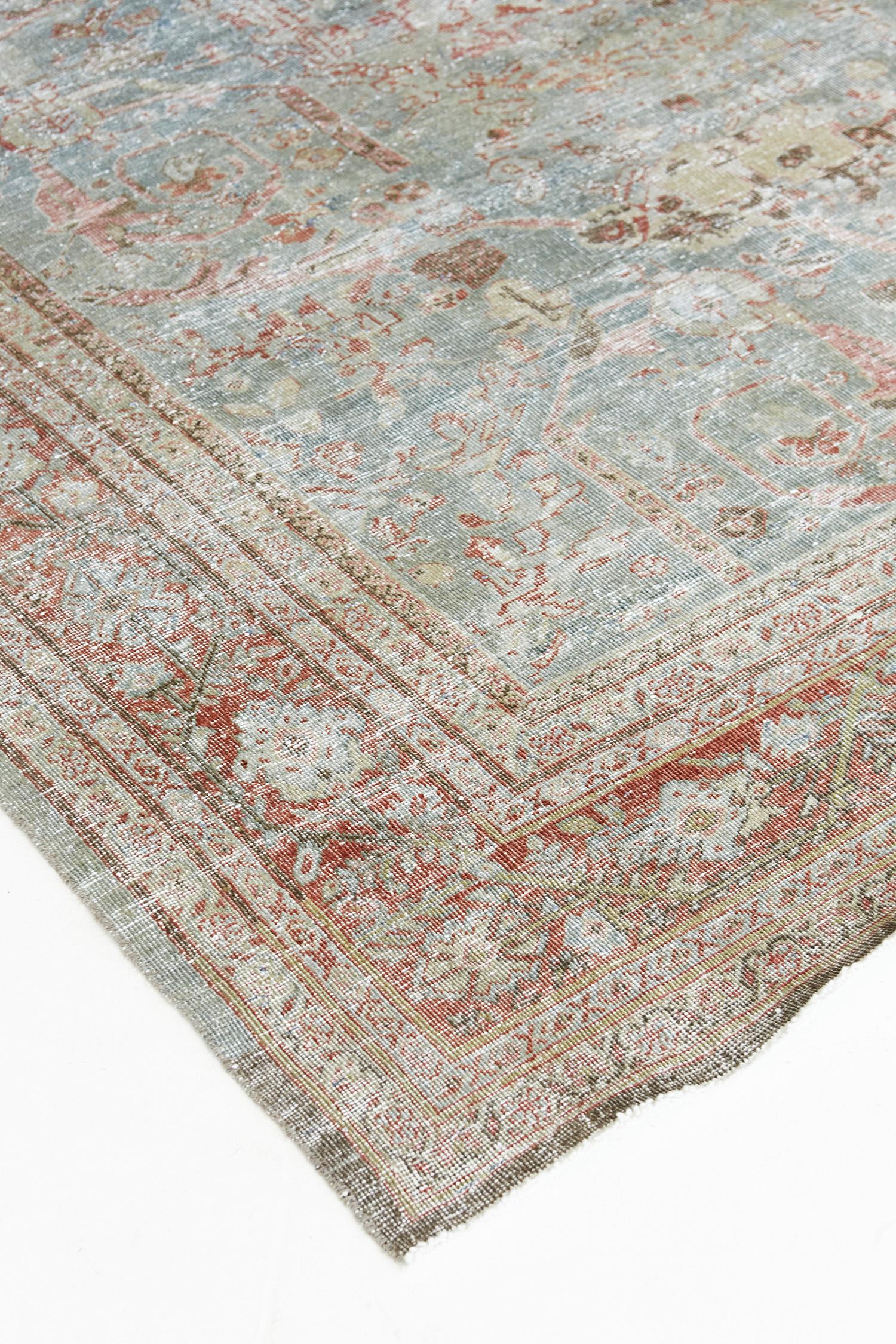 Antique Persian Mahal Distressed Rug For Sale 3