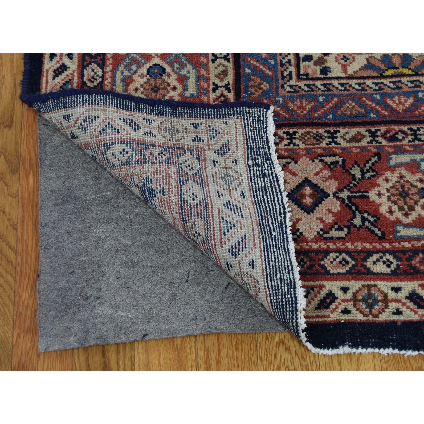 20th Century Antique Persian Mahal Even Wear Navy Blue Hand-Knotted Oriental Rug