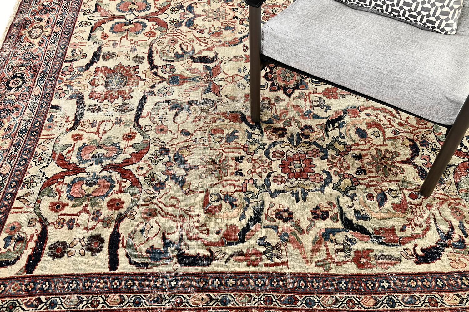 Hand-Knotted Antique Persian Mahal