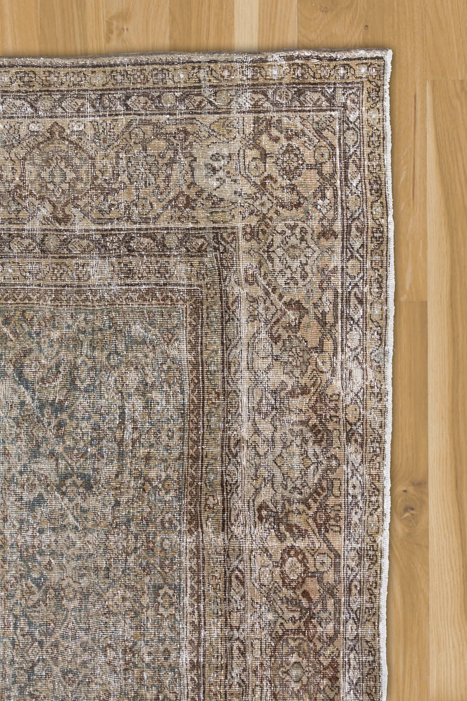 Other Distressed Oversize Antique Persian Mahal For Sale