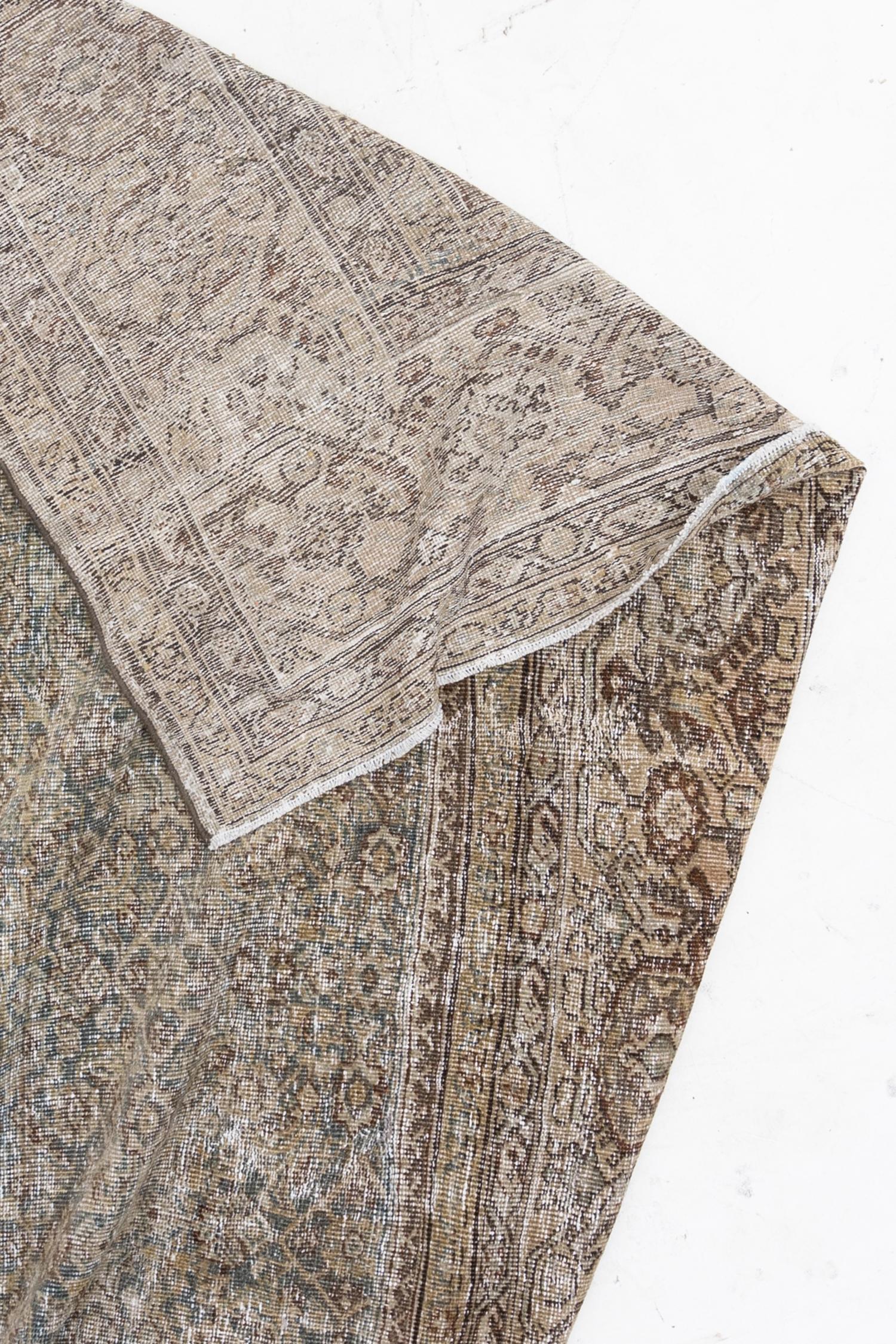 Hand-Woven Distressed Oversize Antique Persian Mahal For Sale