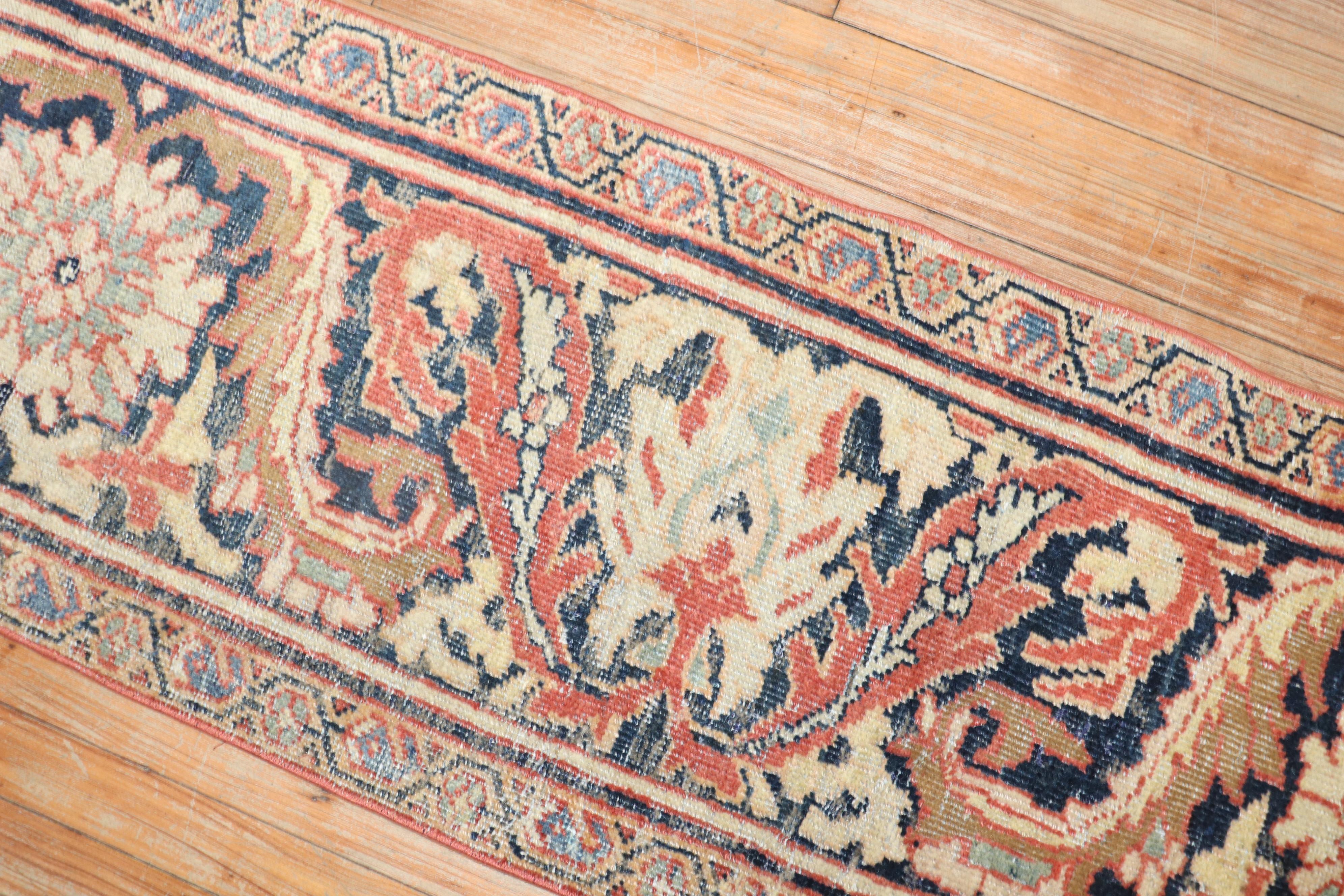 Antique Persian Mahal Fragment Runner In Good Condition For Sale In New York, NY