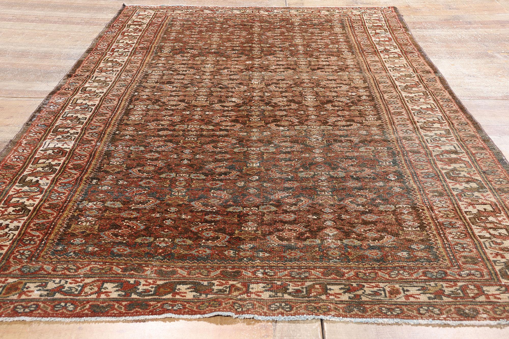 Lana Tappeto persiano Mahal del 1920 con stile moderno in vendita