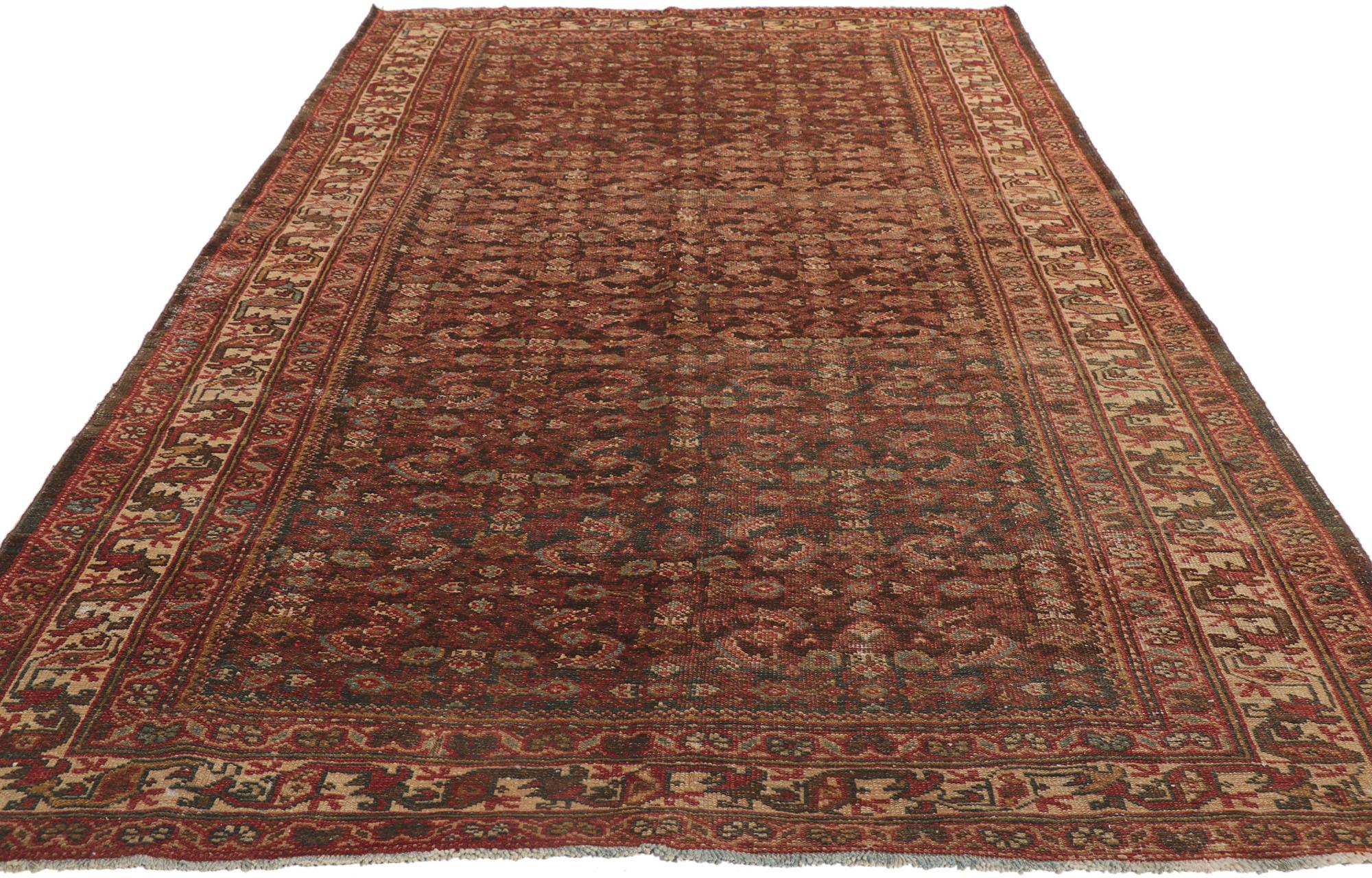 Malayer Antique Persian Mahal Gallery Rug For Sale