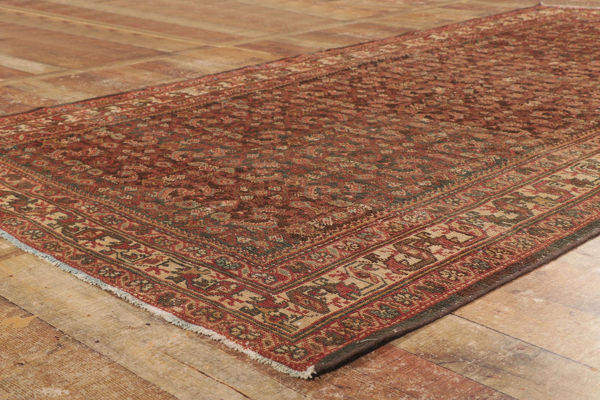 20th Century Antique Persian Mahal Gallery Rug For Sale