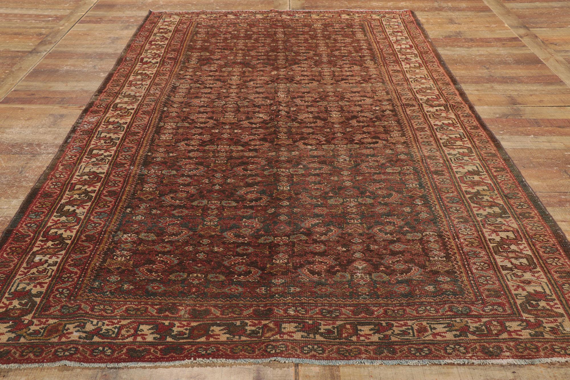Wool Antique Persian Mahal Gallery Rug For Sale