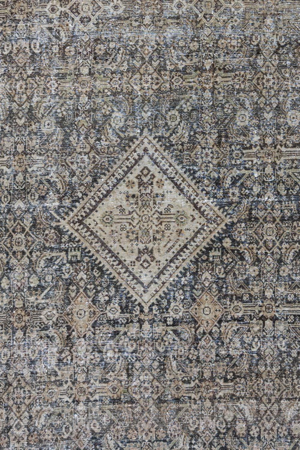 Hand-Woven Antique Persian Mahal Gallery Runner Rug For Sale