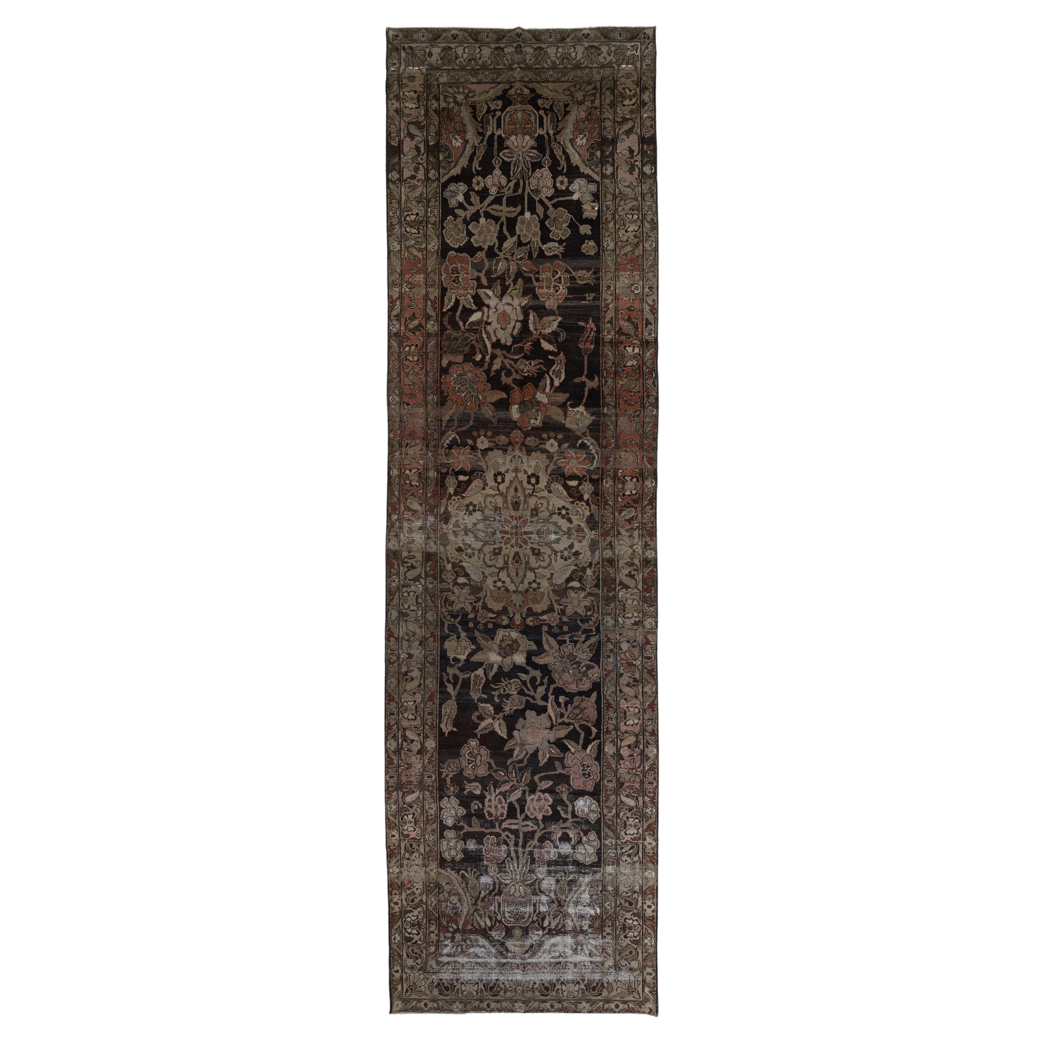 Antique Persian Mahal Gallery Runner Rug For Sale