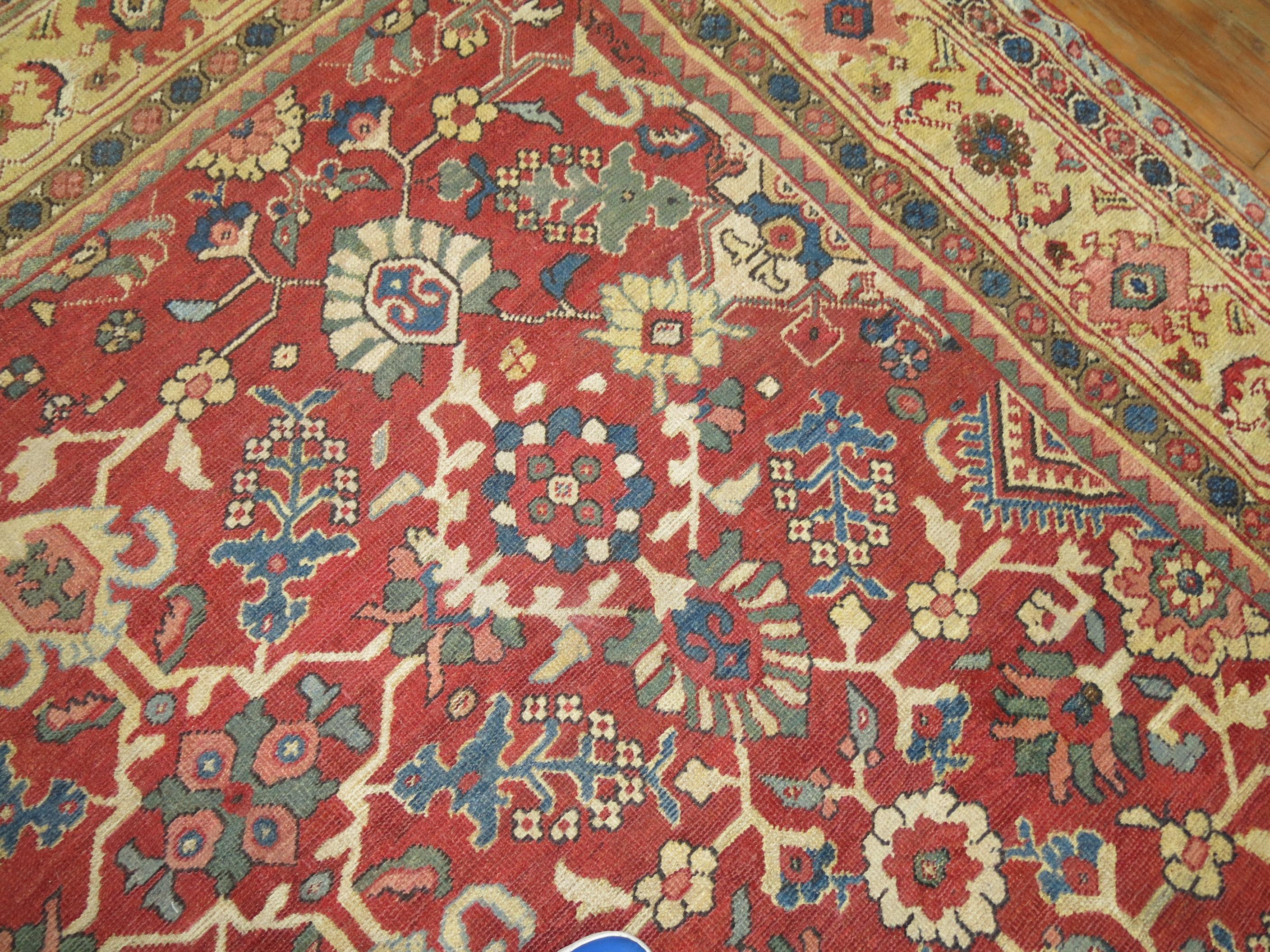 Sultanabad Zabihi Collection Antique Persian Mahal  Rug For Sale