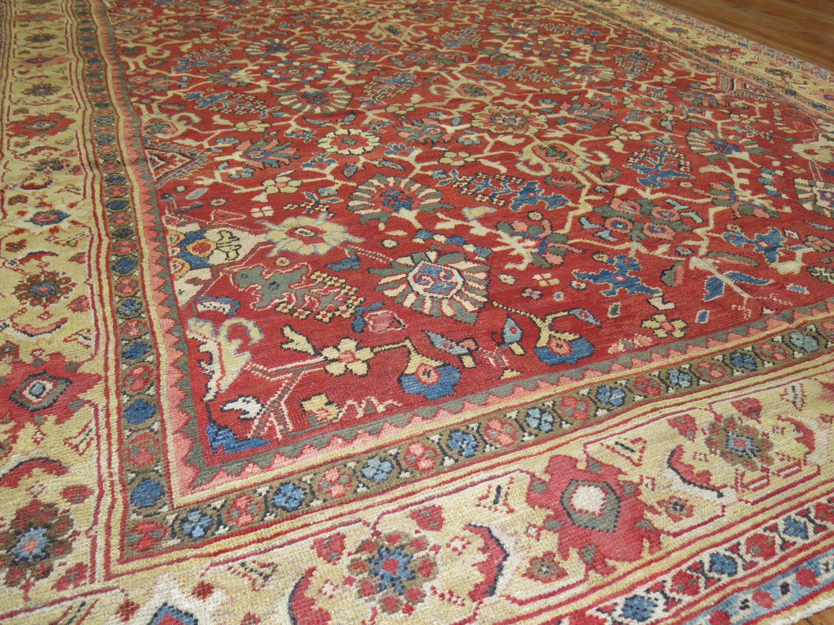 Zabihi Collection Antique Persian Mahal  Rug In Good Condition For Sale In New York, NY