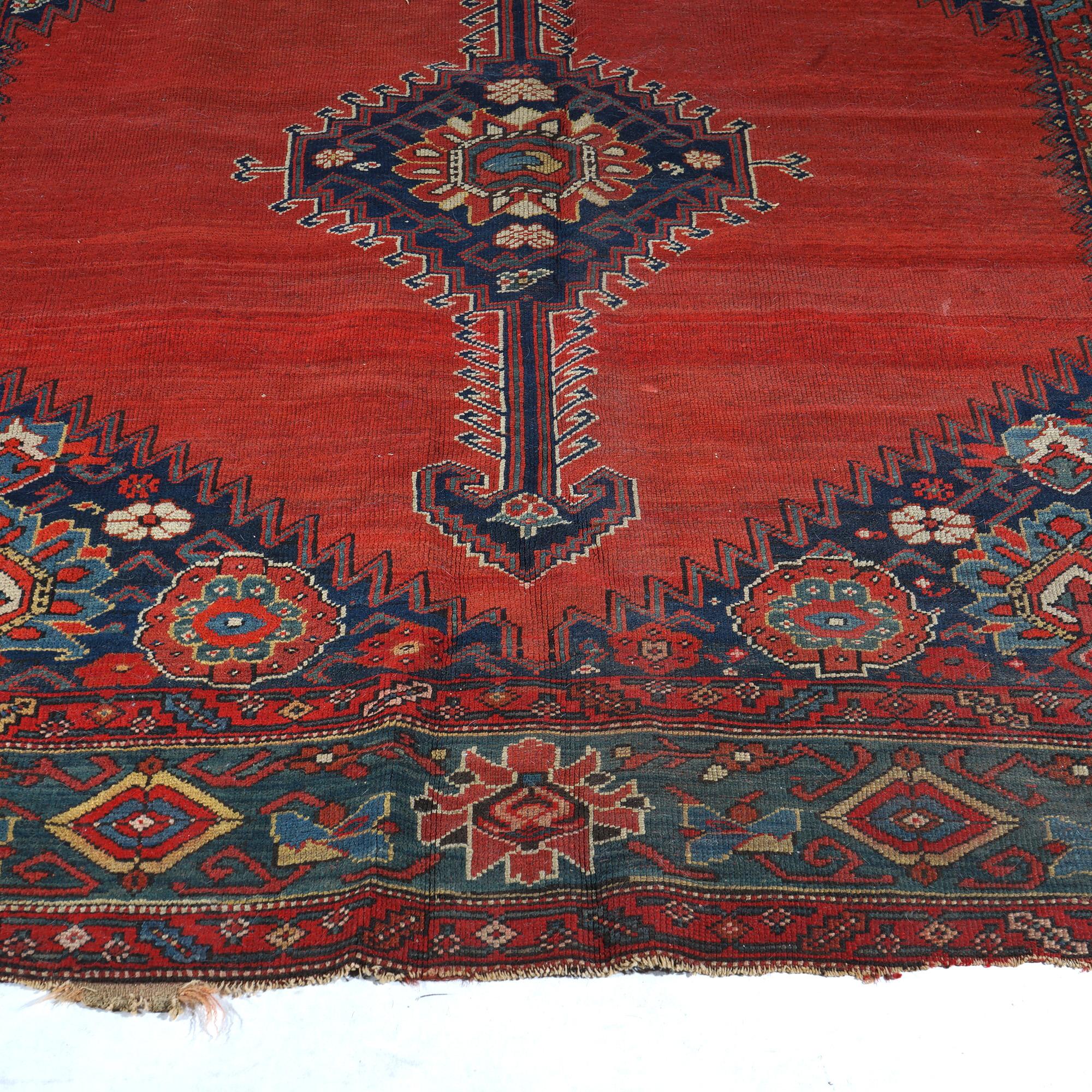 Antiker persischer Mahal-Teppich aus orientalischer Wolle, um 1920 (20. Jahrhundert) im Angebot