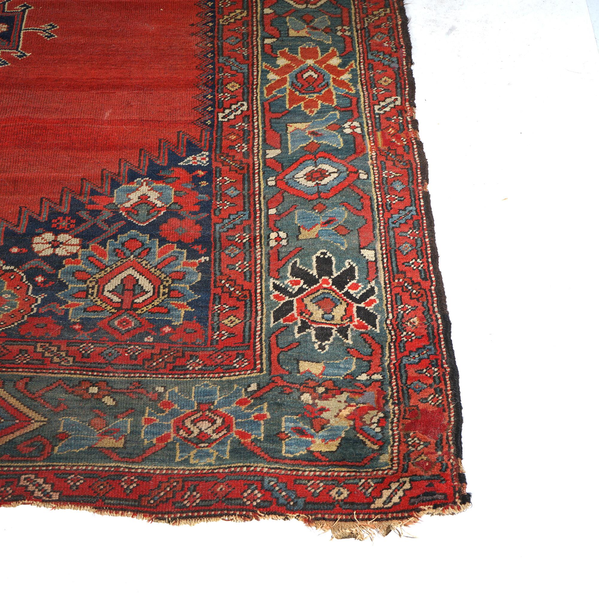 Antiker persischer Mahal-Teppich aus orientalischer Wolle, um 1920 im Angebot 1