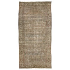 Antique Persian Mahal Oversized Wool Rug In Blue with Allover Design