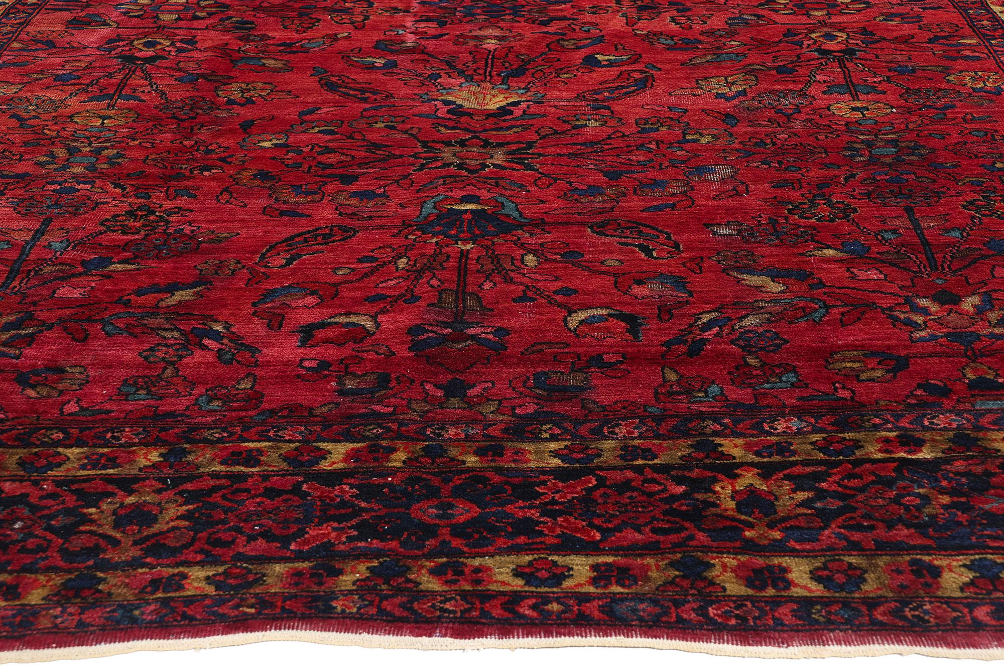 Hand-Knotted 1920's Persian Mahal Carpet with Traditional Style For Sale