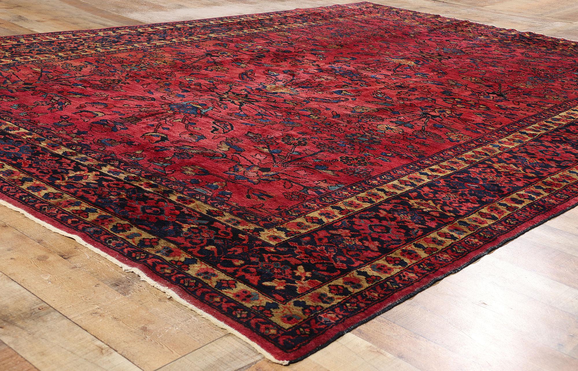 Wool 1920's Persian Mahal Carpet with Traditional Style For Sale