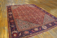 Roter Vintage-Mahal-Teppich aus den 1930er Jahren, handgeknüpft, 10'3" x 13'5"