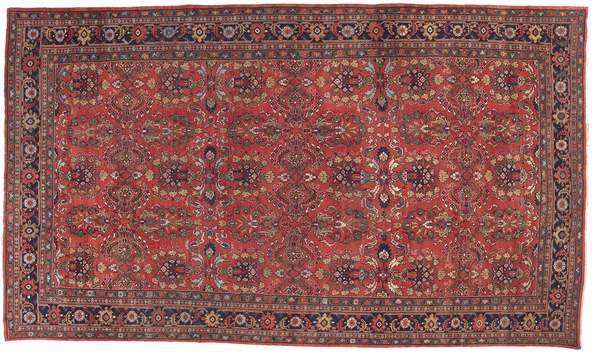 Tapis persan ancien Mahal, 10'09 x 18'09 en vente 2