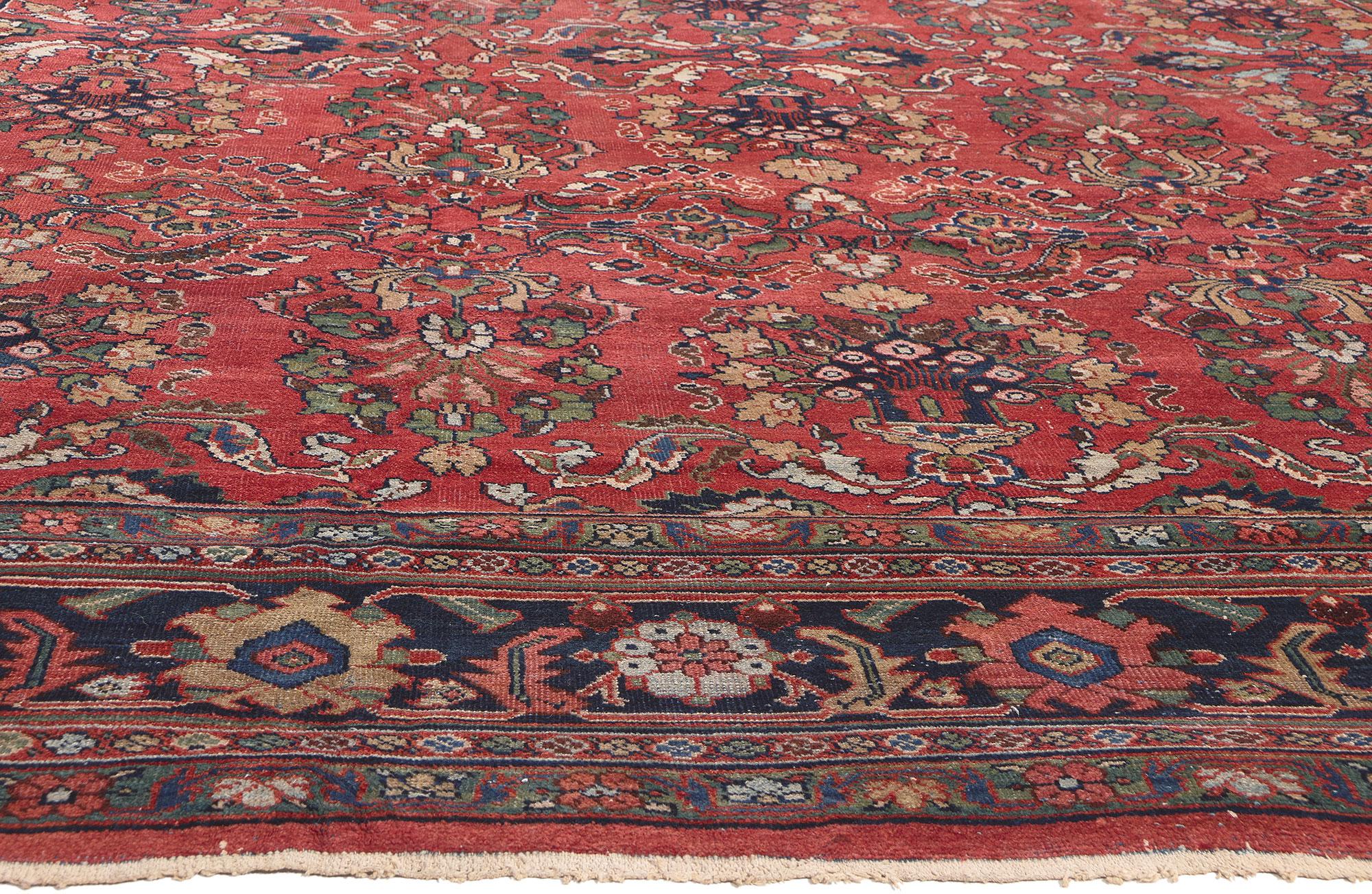 Perse Tapis persan ancien Mahal, 10'09 x 18'09 en vente