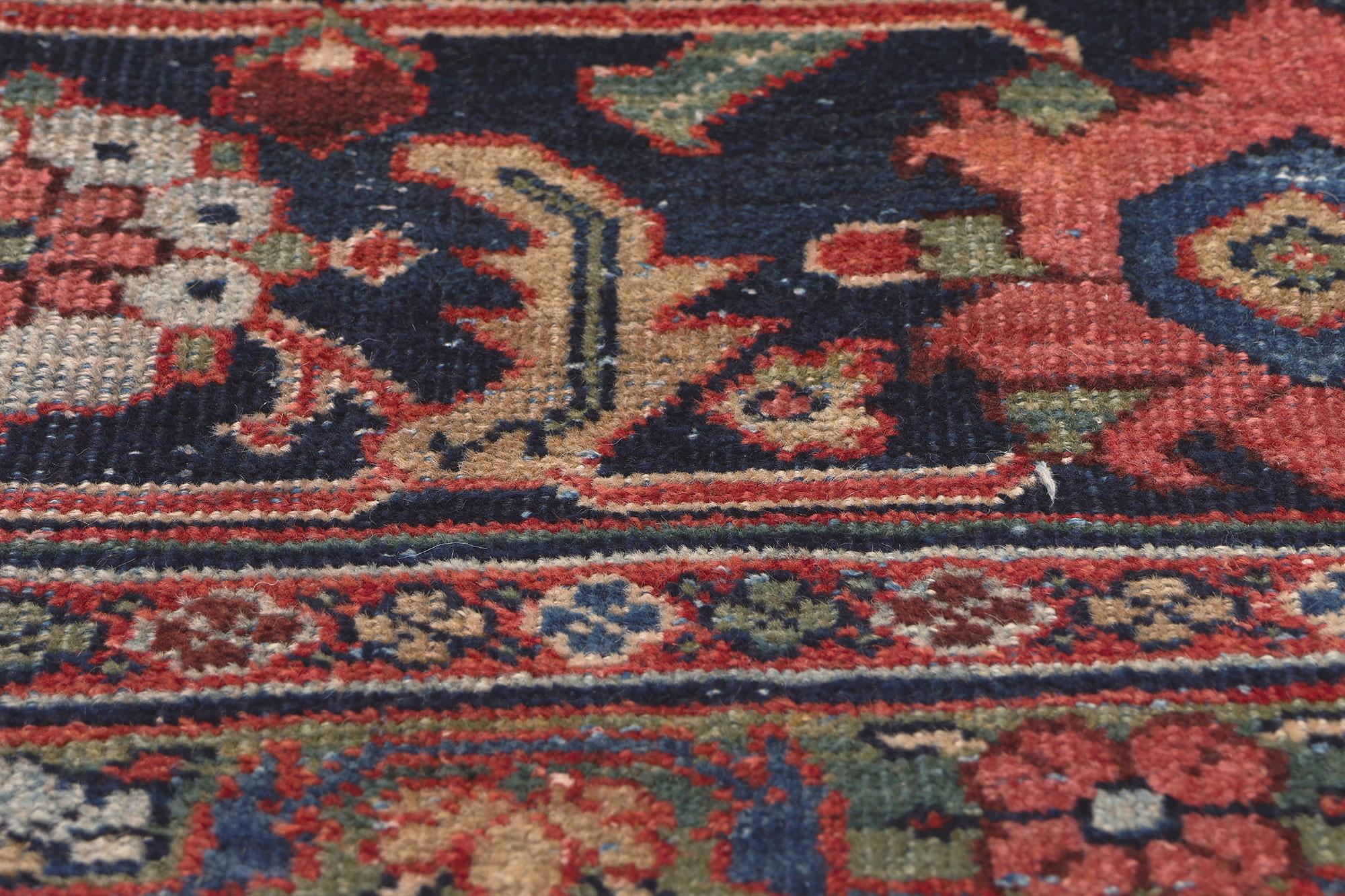 Noué à la main Tapis persan ancien Mahal, 10'09 x 18'09 en vente