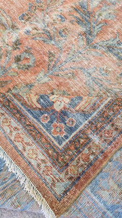 Ancien tapis persan Mahal, 10.4x17.4 Laine nouée à la main, Design floral, 1920
