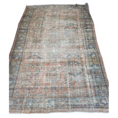 Ancien tapis persan Mahal, 10.4x17.4 Laine nouée à la main, Design floral, 1920