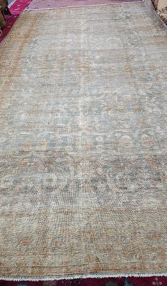 Antique Persian Mahal Rug, 10x17 Hand-Knotted Wool, Floral Design, 1920
