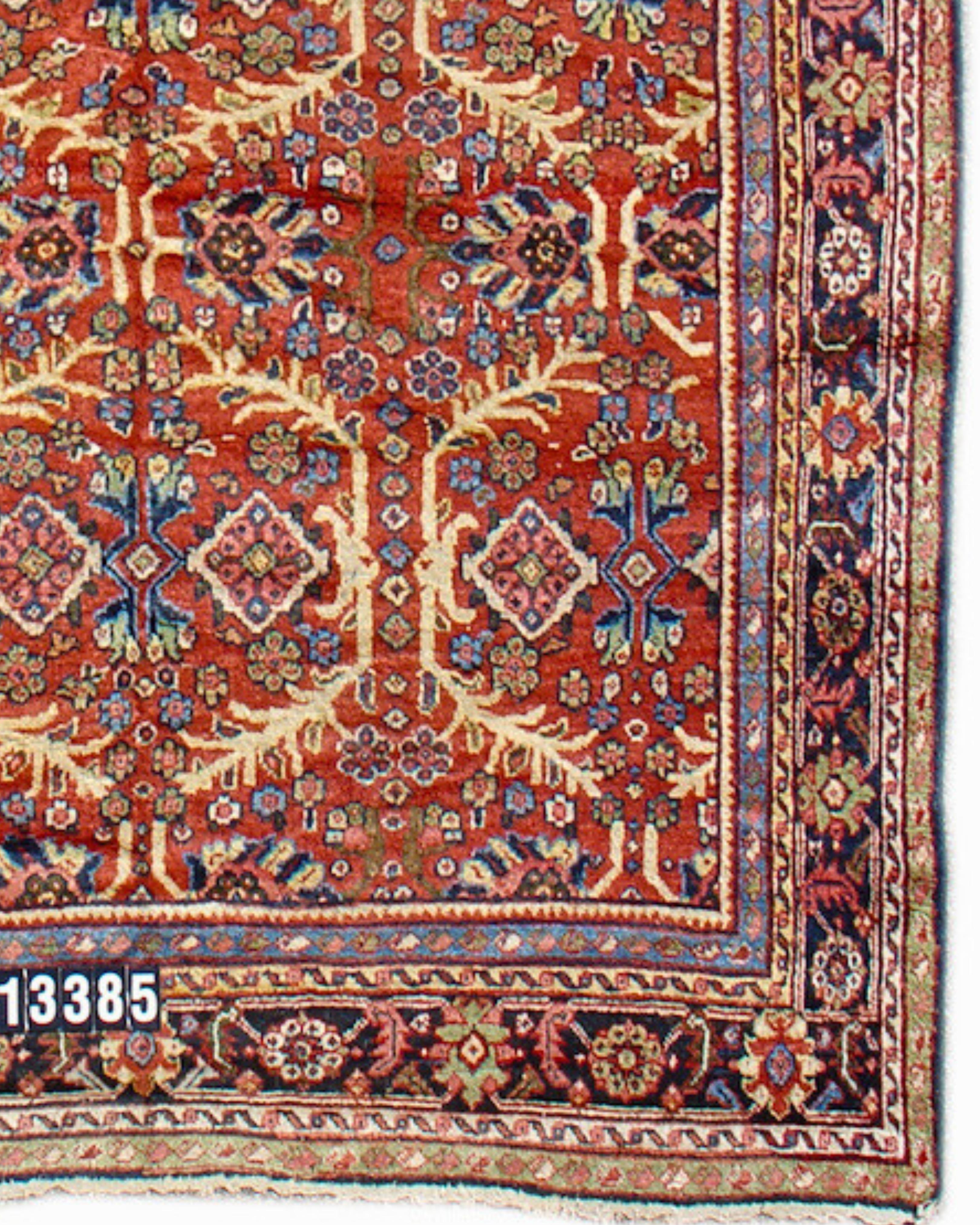 Wool Antique Persian Mahal Rug, 19th Century For Sale