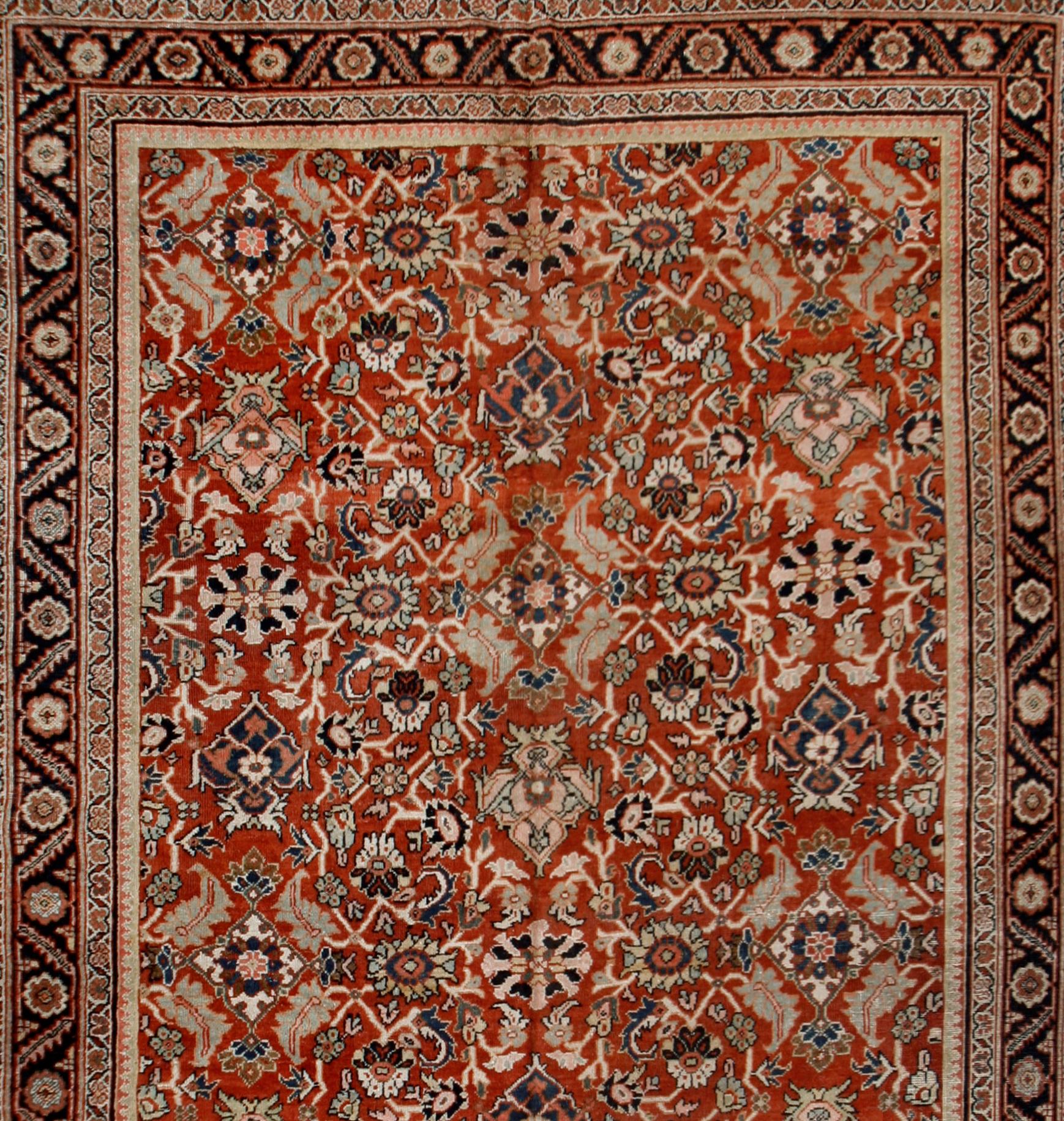 XX secolo Tappeto antico persiano Mahal 8'11 X 11'8 in vendita