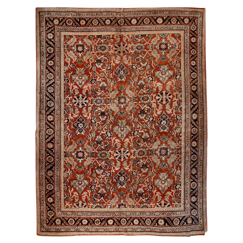 Antique Persian Mahal Rug 8'11 X 11'8 For Sale at 1stDibs