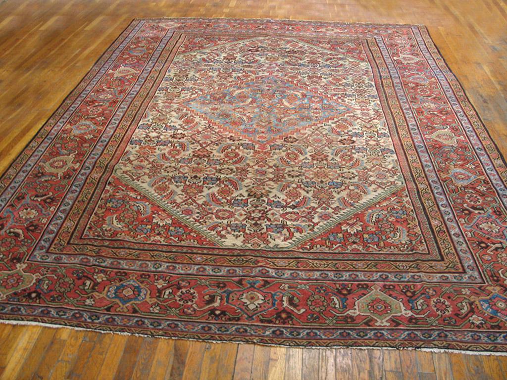 Antique Persian Mahal rug, size: 9' 2'' x 12' 0''.
