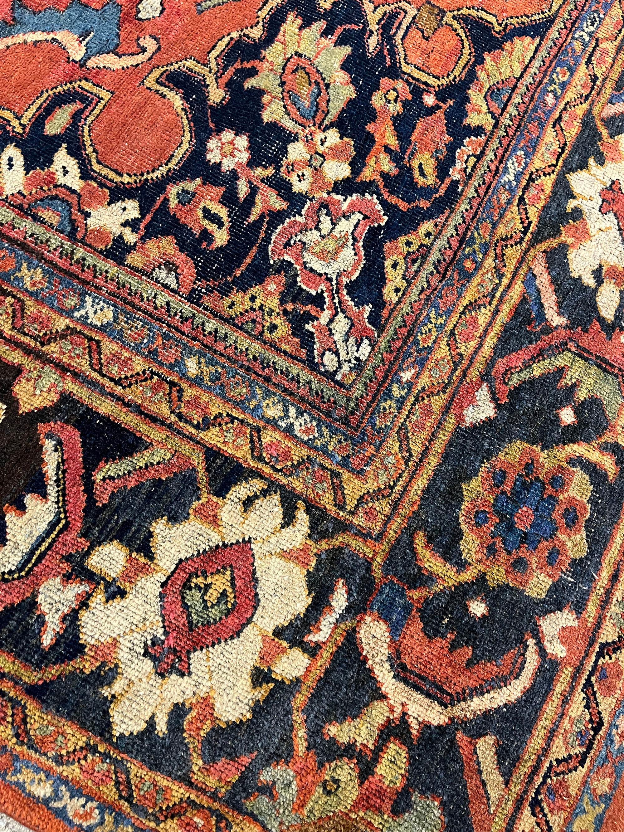 Antique Persian Mahal Rug, 9'2 x 12'8 For Sale 2
