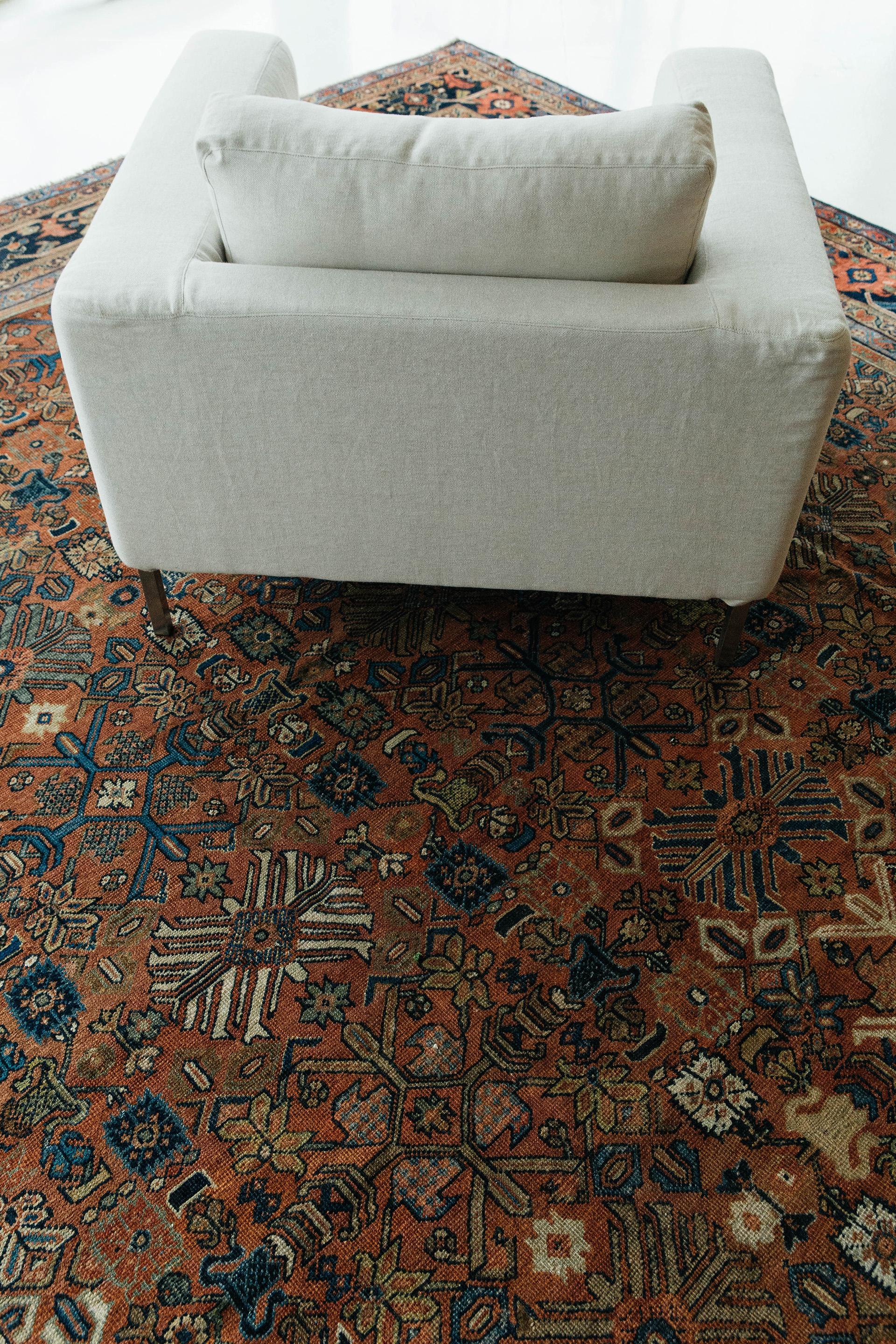 Antique Persian Mahal Rug All-Over Design In Good Condition In WEST HOLLYWOOD, CA