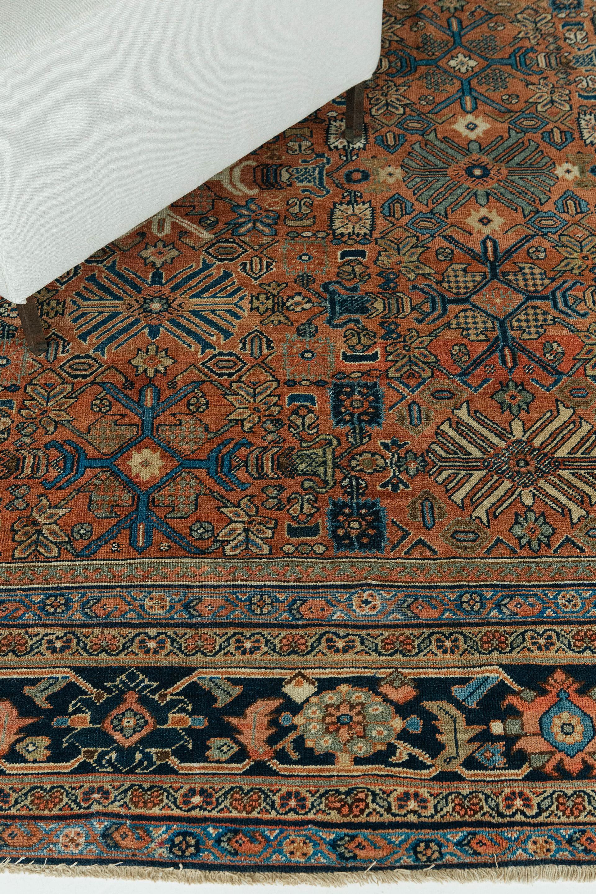 Antique Persian Mahal Rug All-Over Design 2