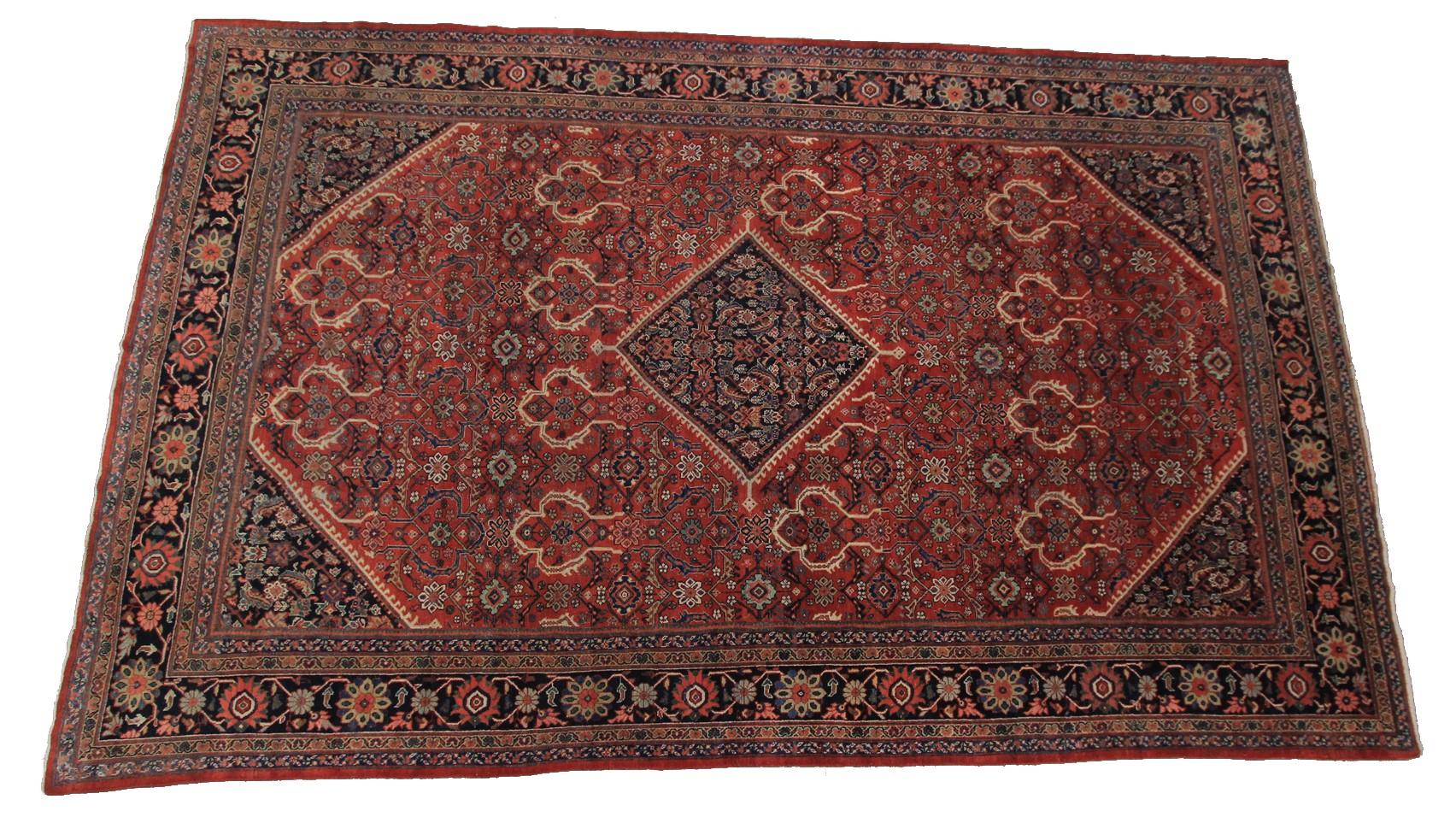 Early 20th Century Antique Persian Mahal Rug Antique Sultanabad Rug Geometric For Sale