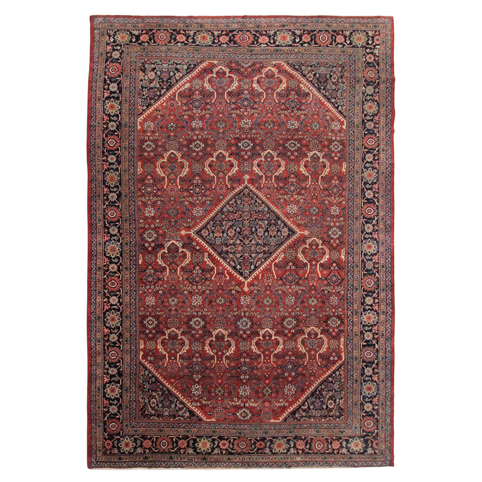 Antique Persian Mahal Rug Antique Sultanabad Rug Geometric