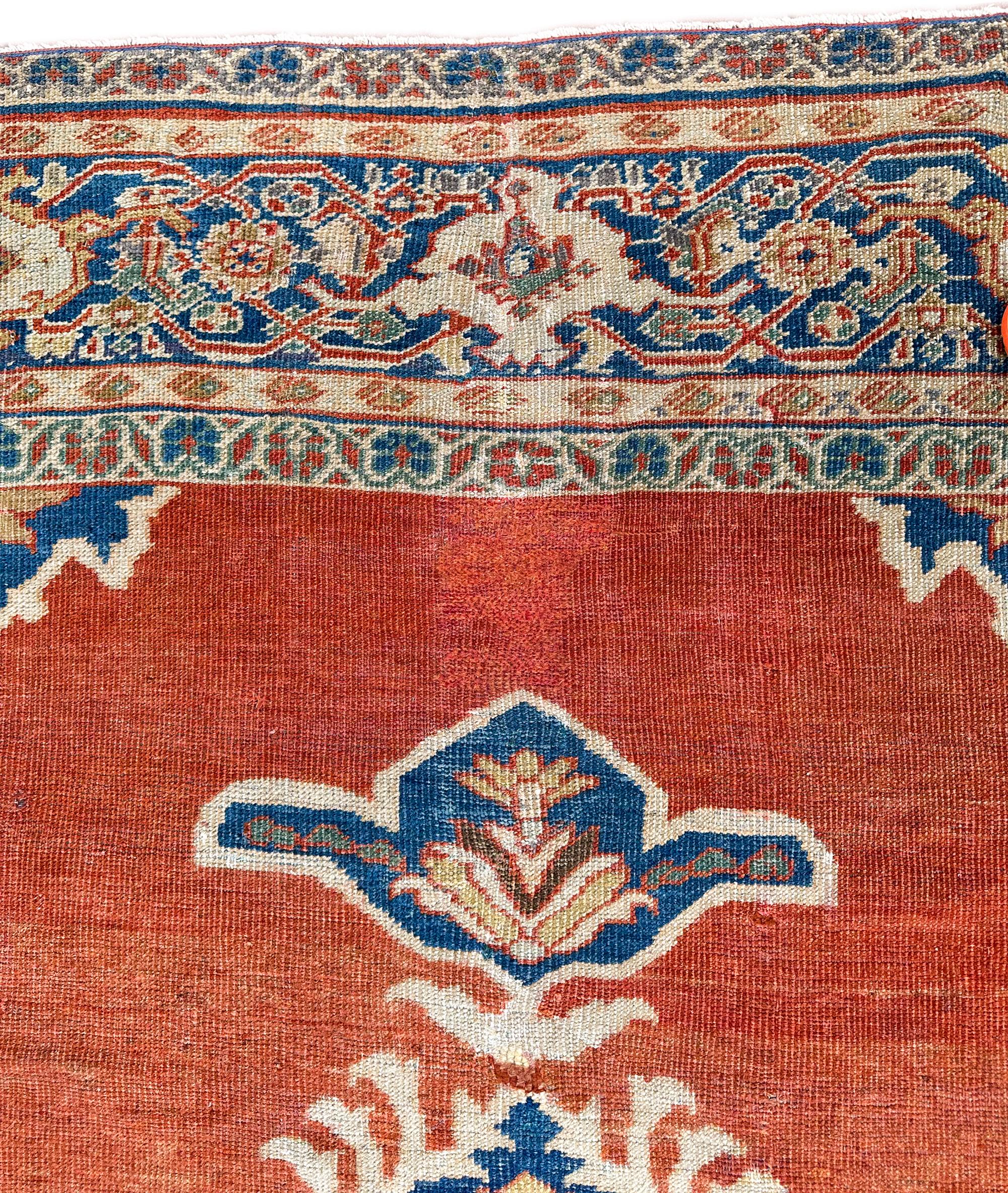 Antico tappeto persiano Mahal Antico tappeto Sultanabad Rugs Rust Geometrico, 1880 10x12 in vendita 4