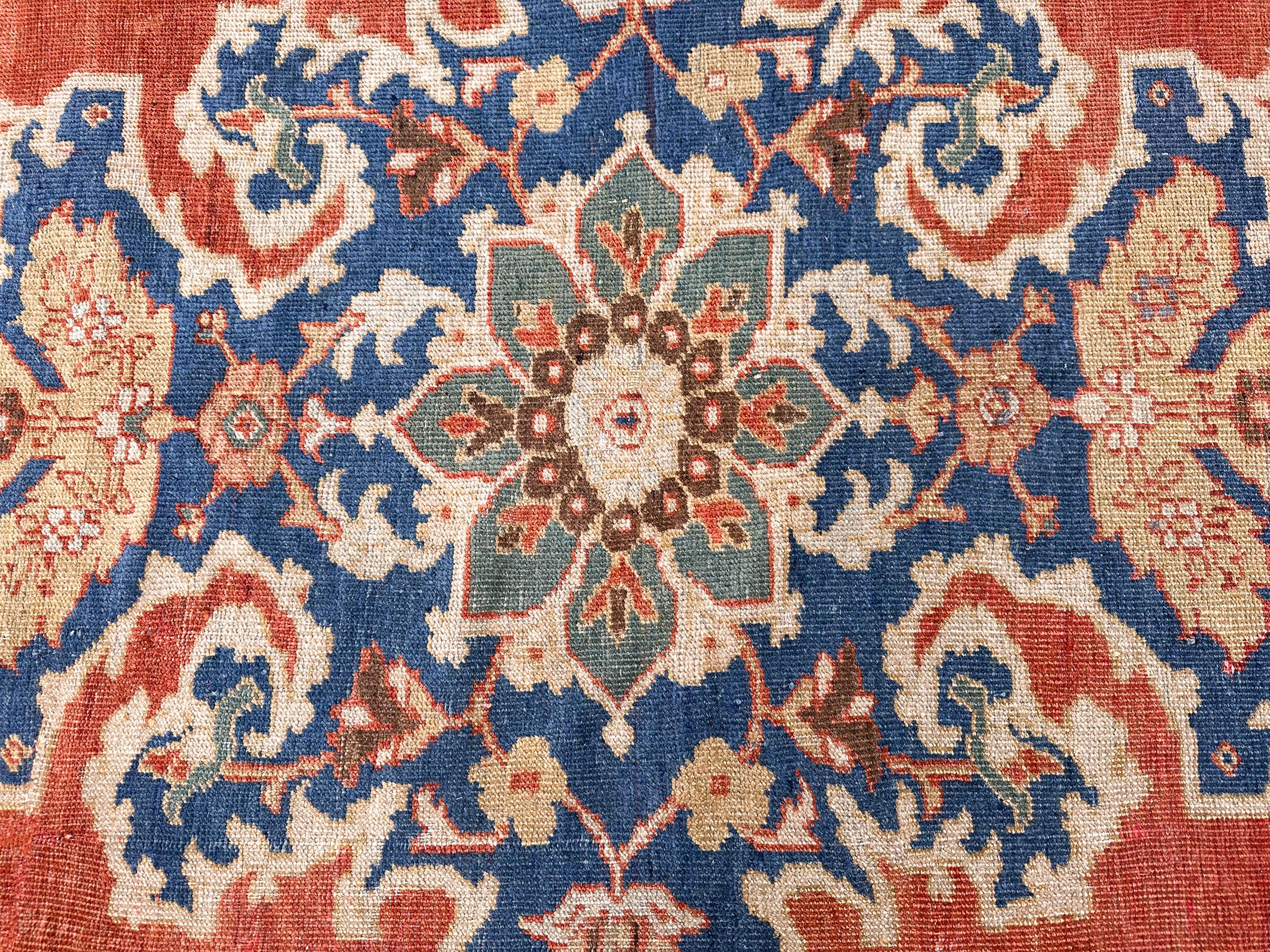 Antico tappeto persiano Mahal Antico tappeto Sultanabad Rugs Rust Geometrico, 1880 10x12 in vendita 9