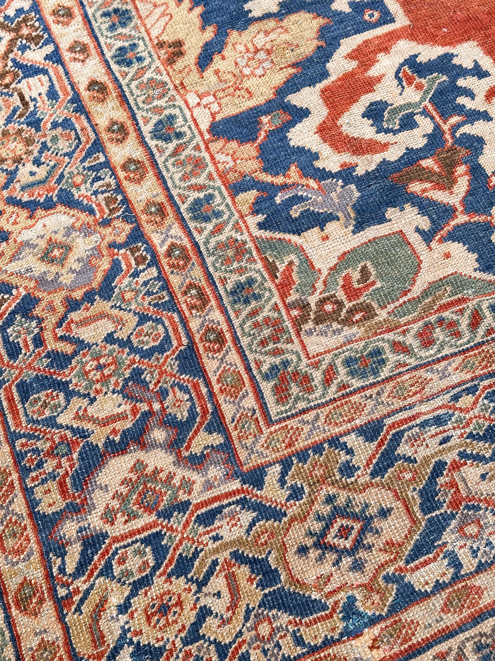 Antico tappeto persiano Mahal Antico tappeto Sultanabad Rugs Rust Geometrico, 1880 10x12 in vendita 10