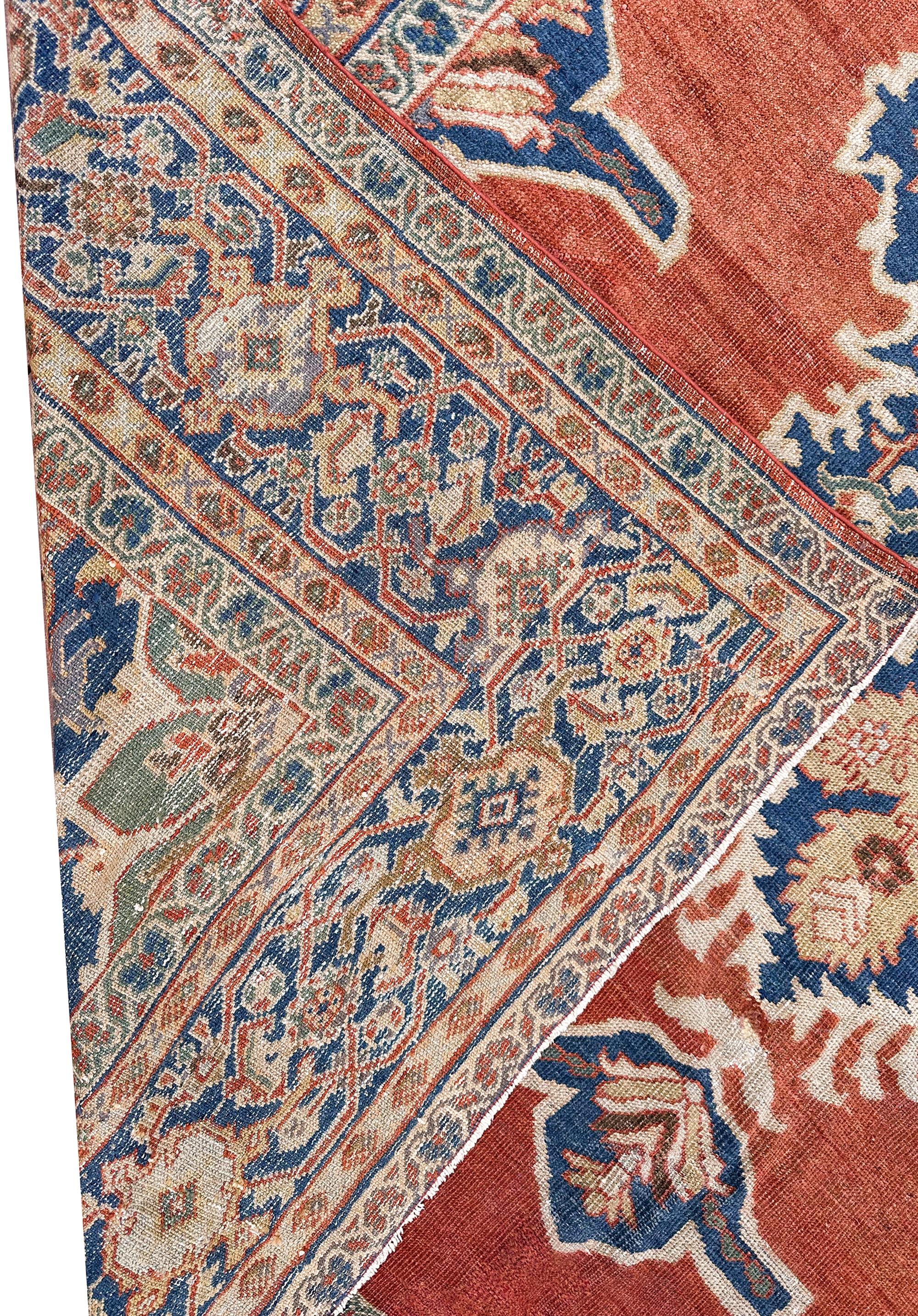 Antico tappeto persiano Mahal Antico tappeto Sultanabad Rugs Rust Geometrico, 1880 10x12 in vendita 11