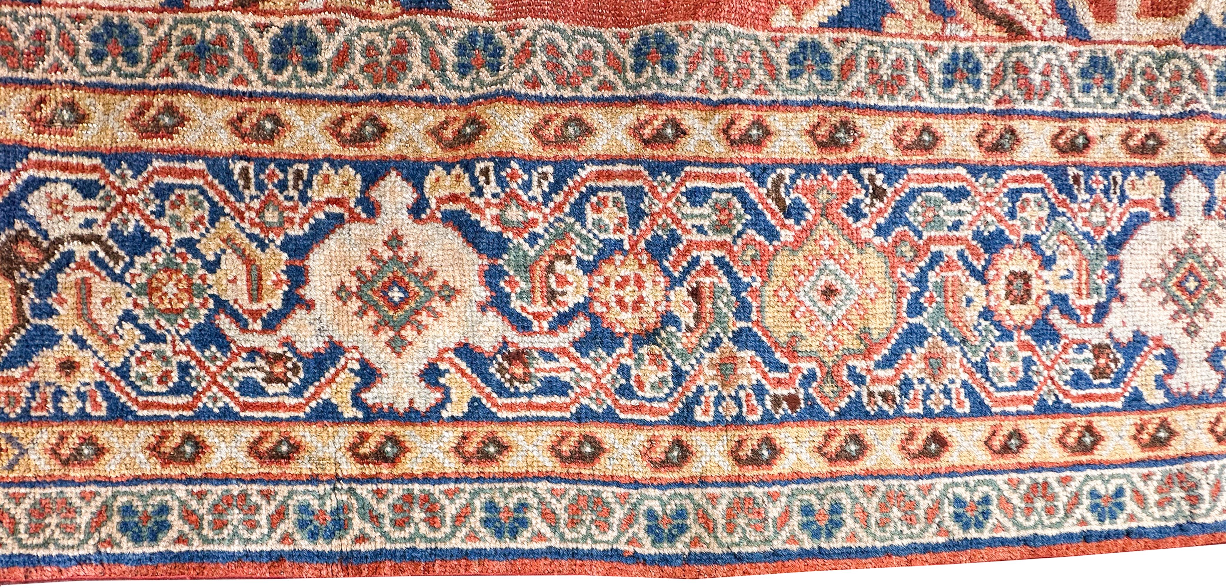 Antico tappeto persiano Mahal Antico tappeto Sultanabad Rugs Rust Geometrico, 1880 10x12 in vendita 1